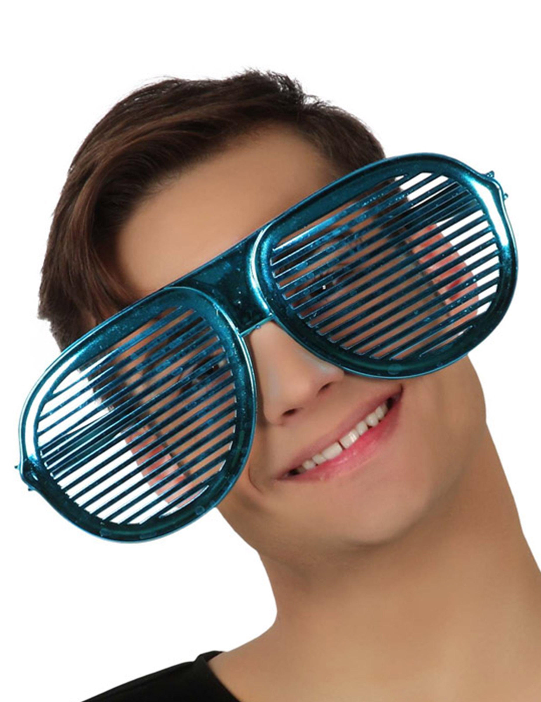 Lunettes géantes ajourées bleues