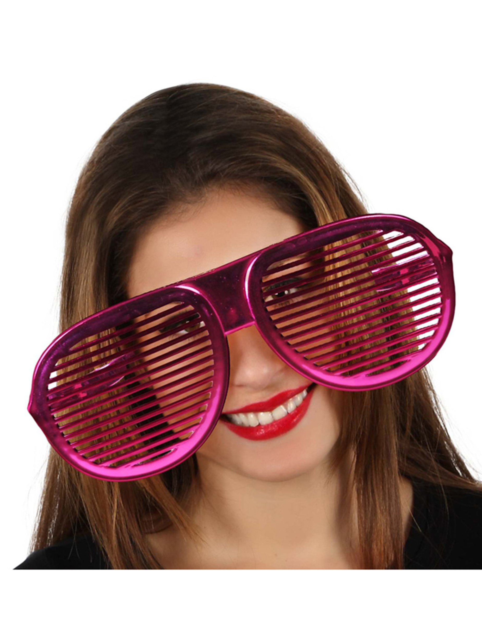 Lunettes géantes ajourées roses