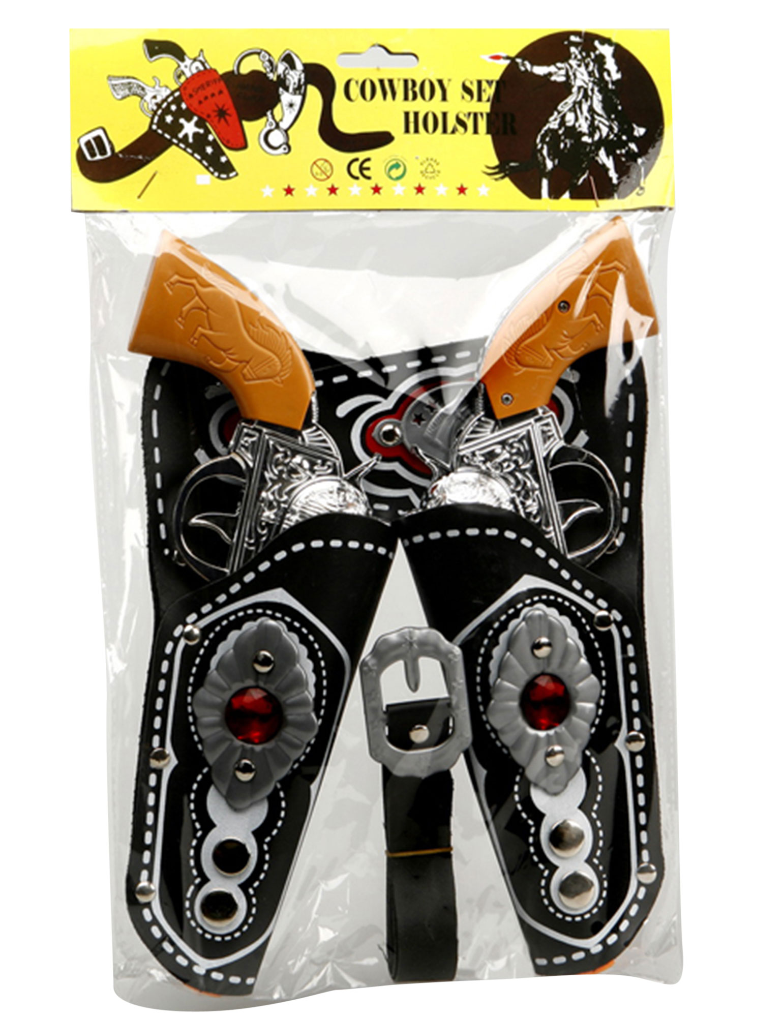 2 pistolets du far west avec étuis adulte