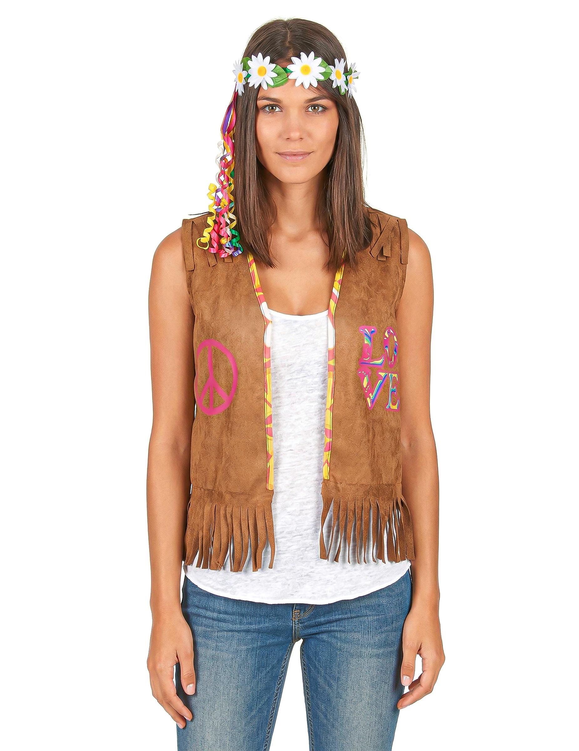 Gilet hippie femme 55 cm