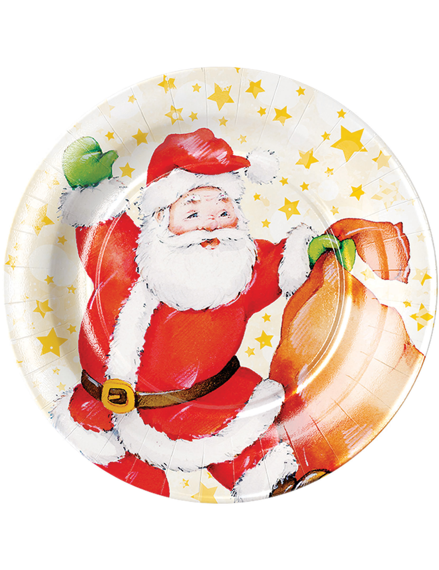 8 Assiettes en carton Père Noël 23 cm