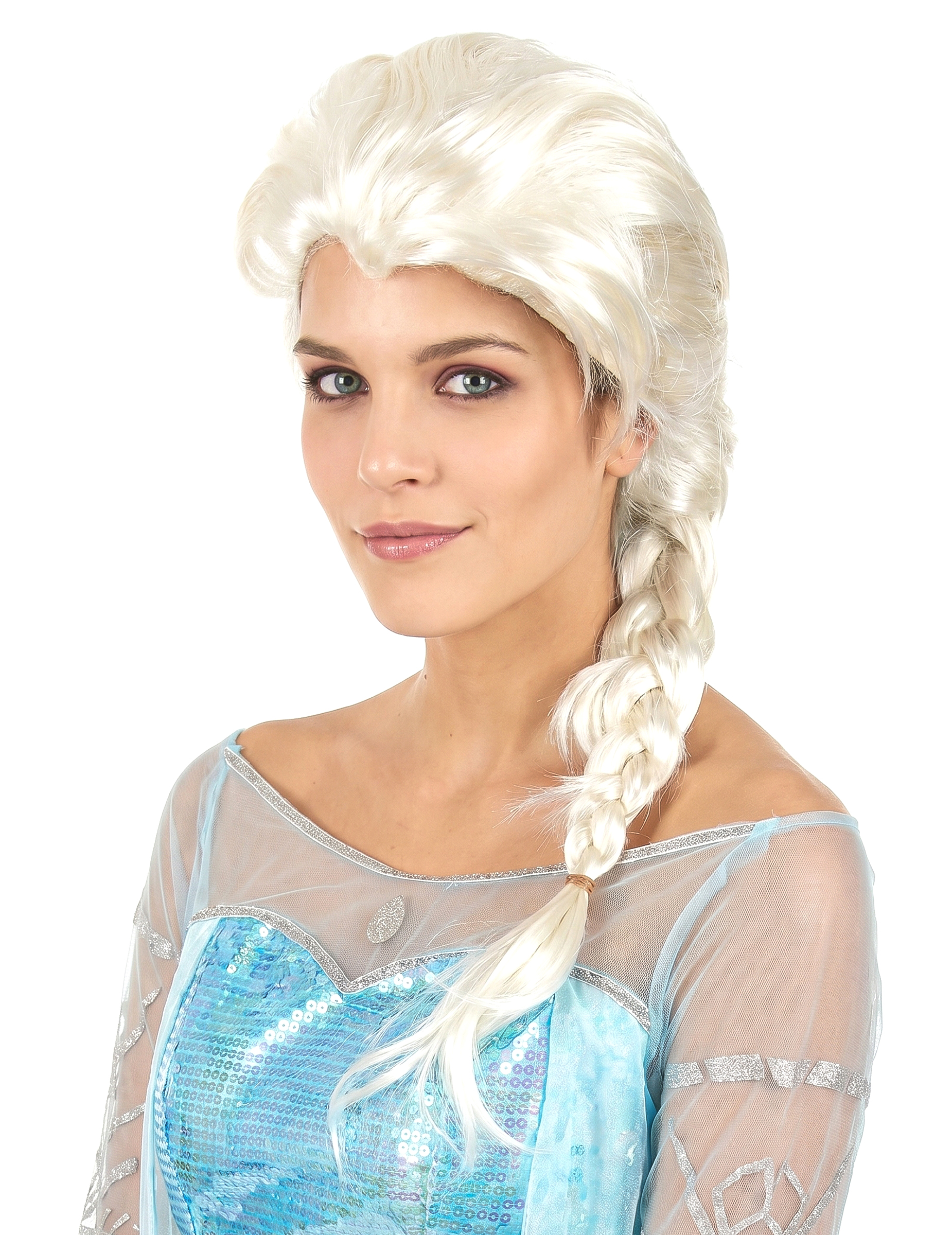 Perruque femme blonde avec tresse