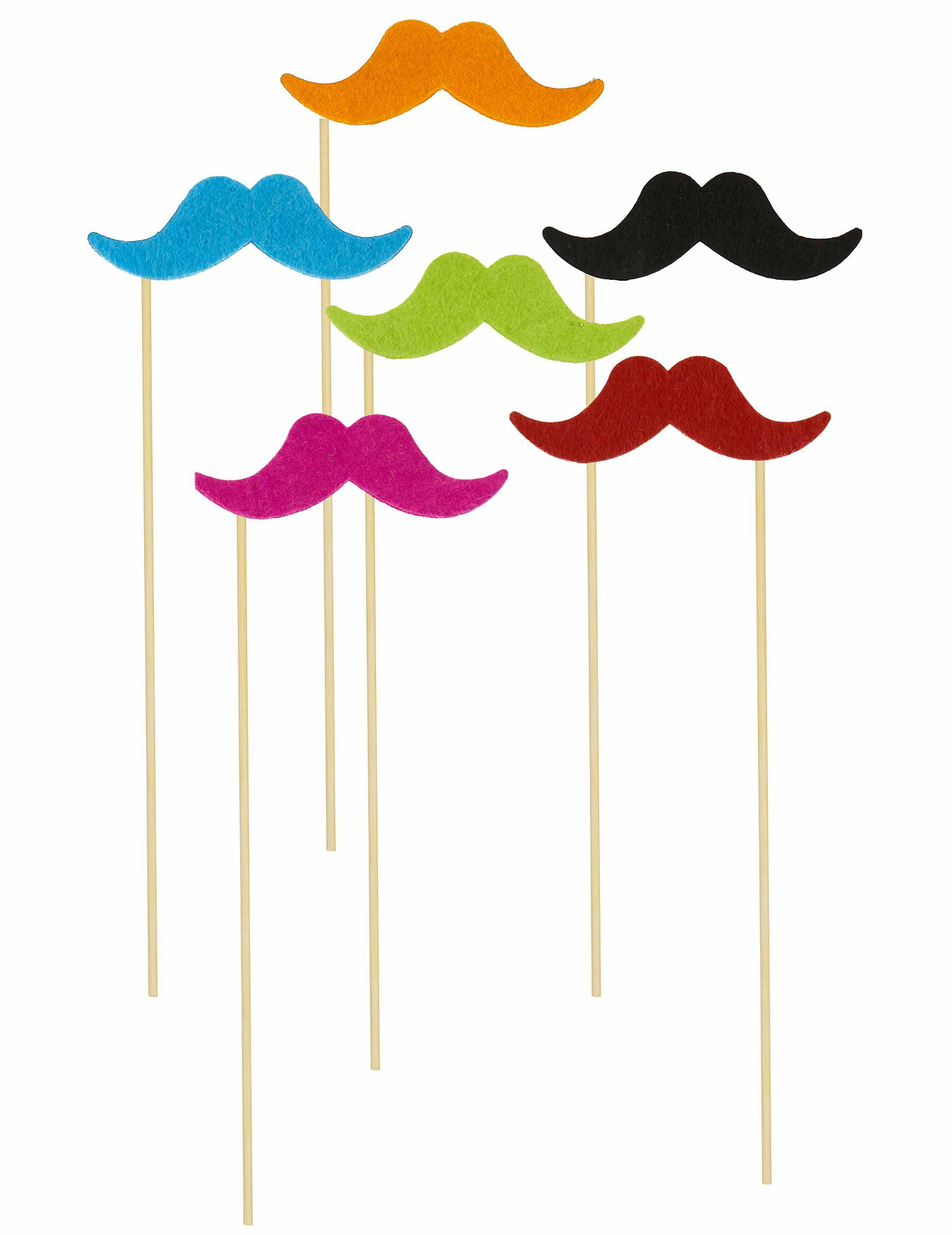 6 Pics moustaches fluos