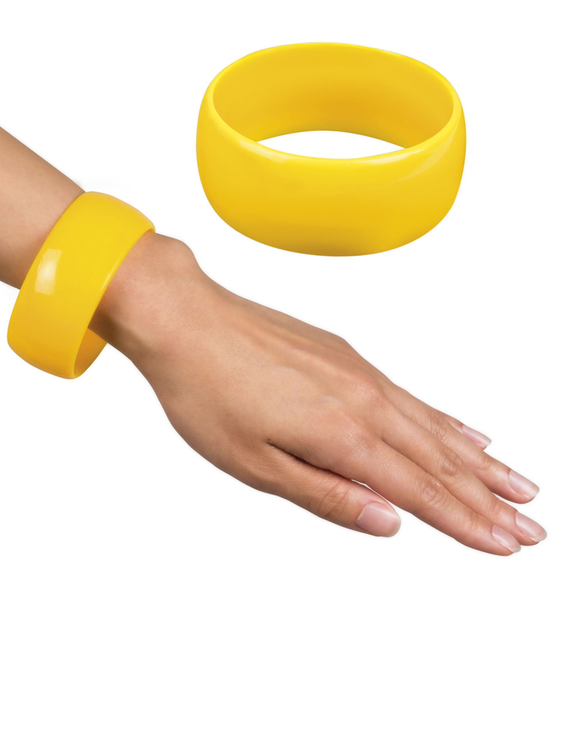 Bracelet large jaune femme