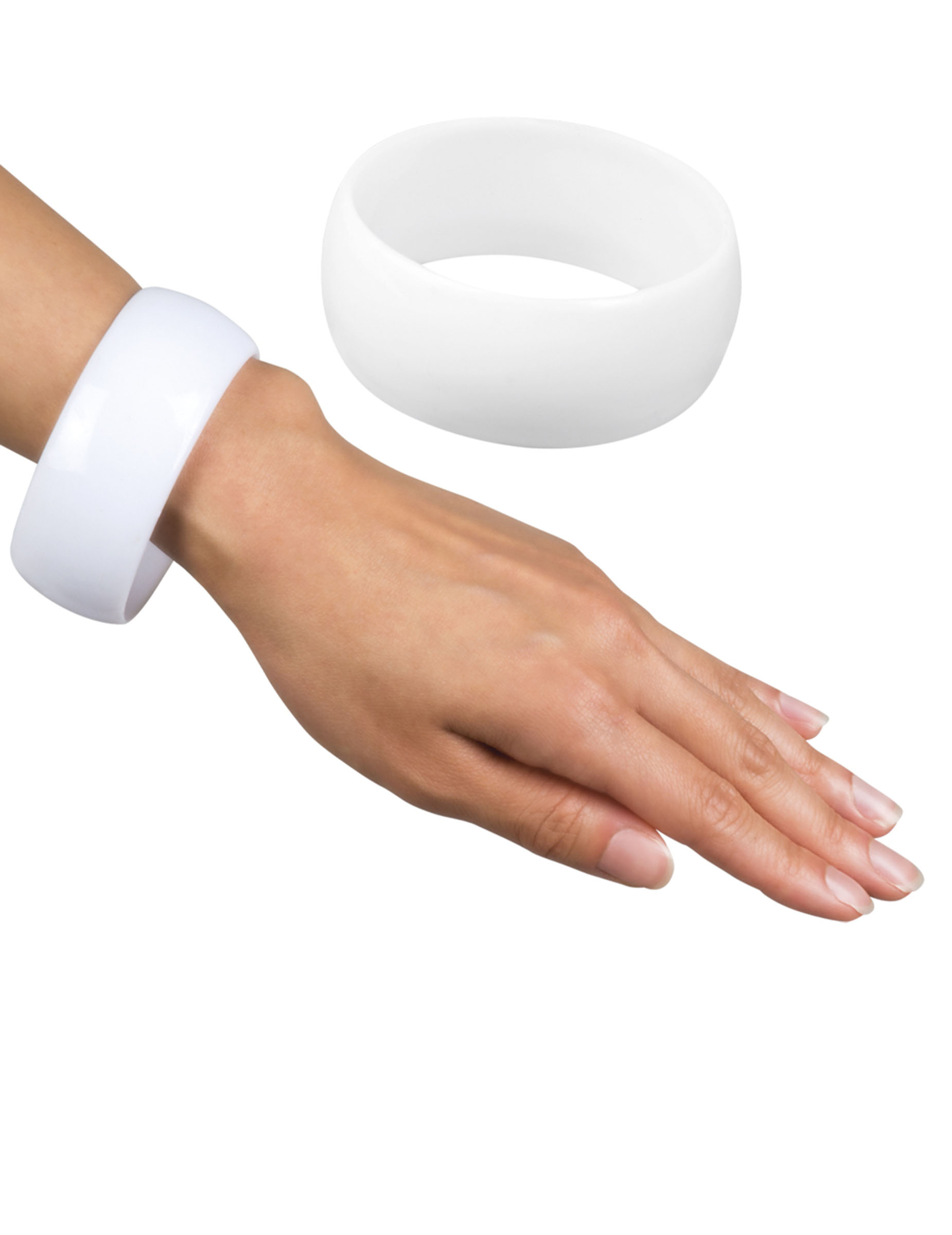 Bracelet large blanc femme