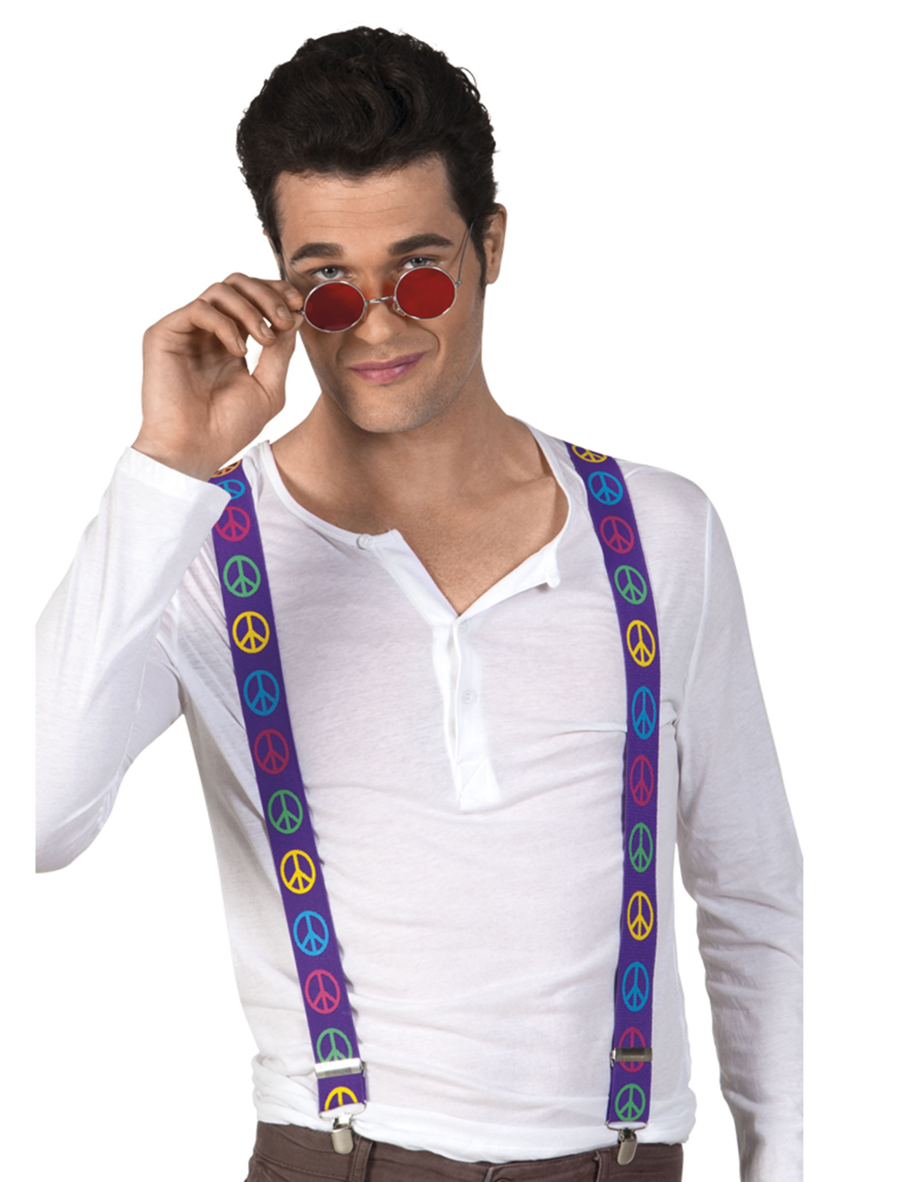Bretelles violettes peace and love adulte