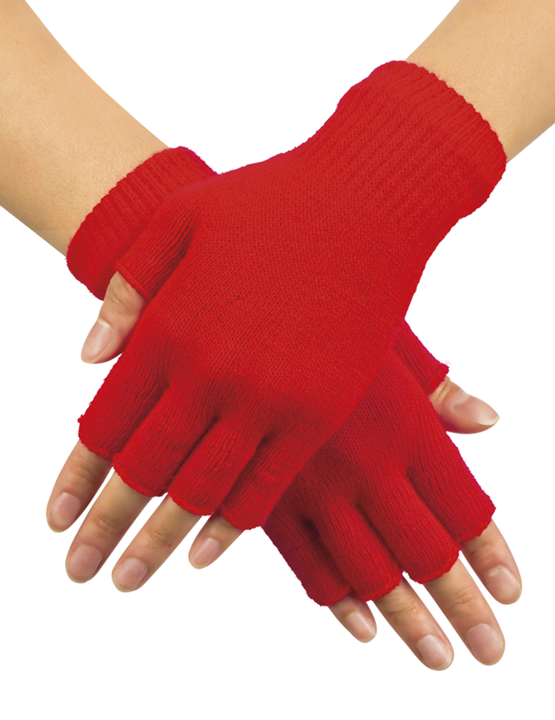 Mitaines courtes rouges adulte