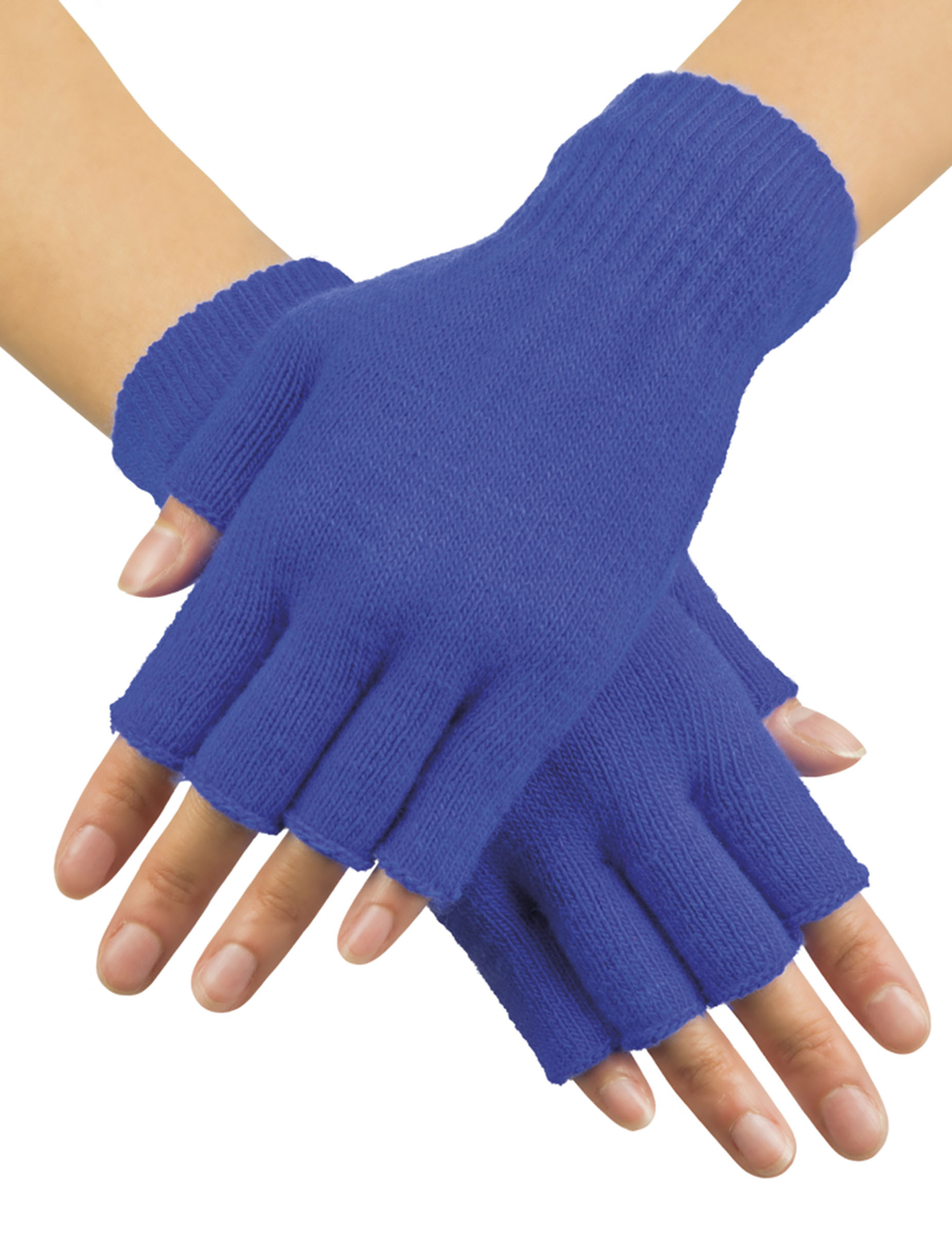 Mitaines courtes bleues adulte
