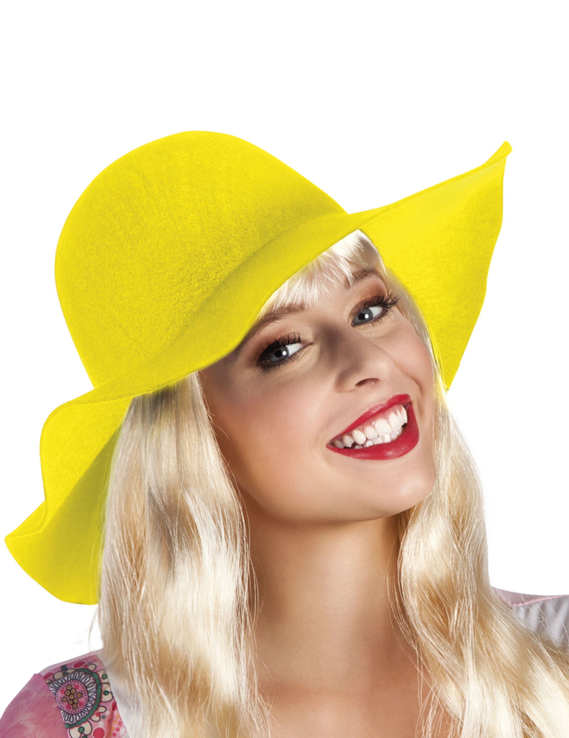 Chapeau estival jaune femme