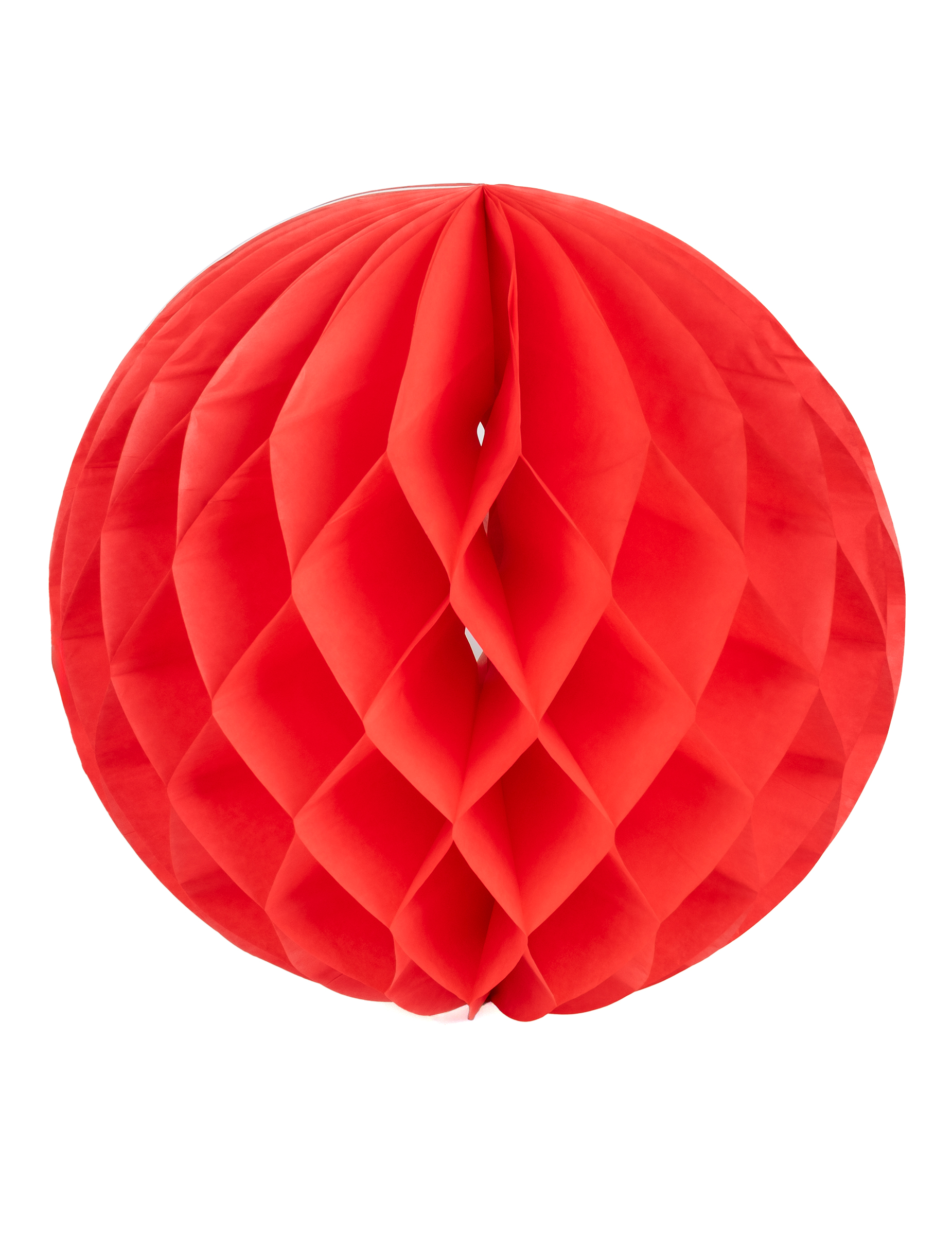 Boule papier alvéolé rouge 25 cm
