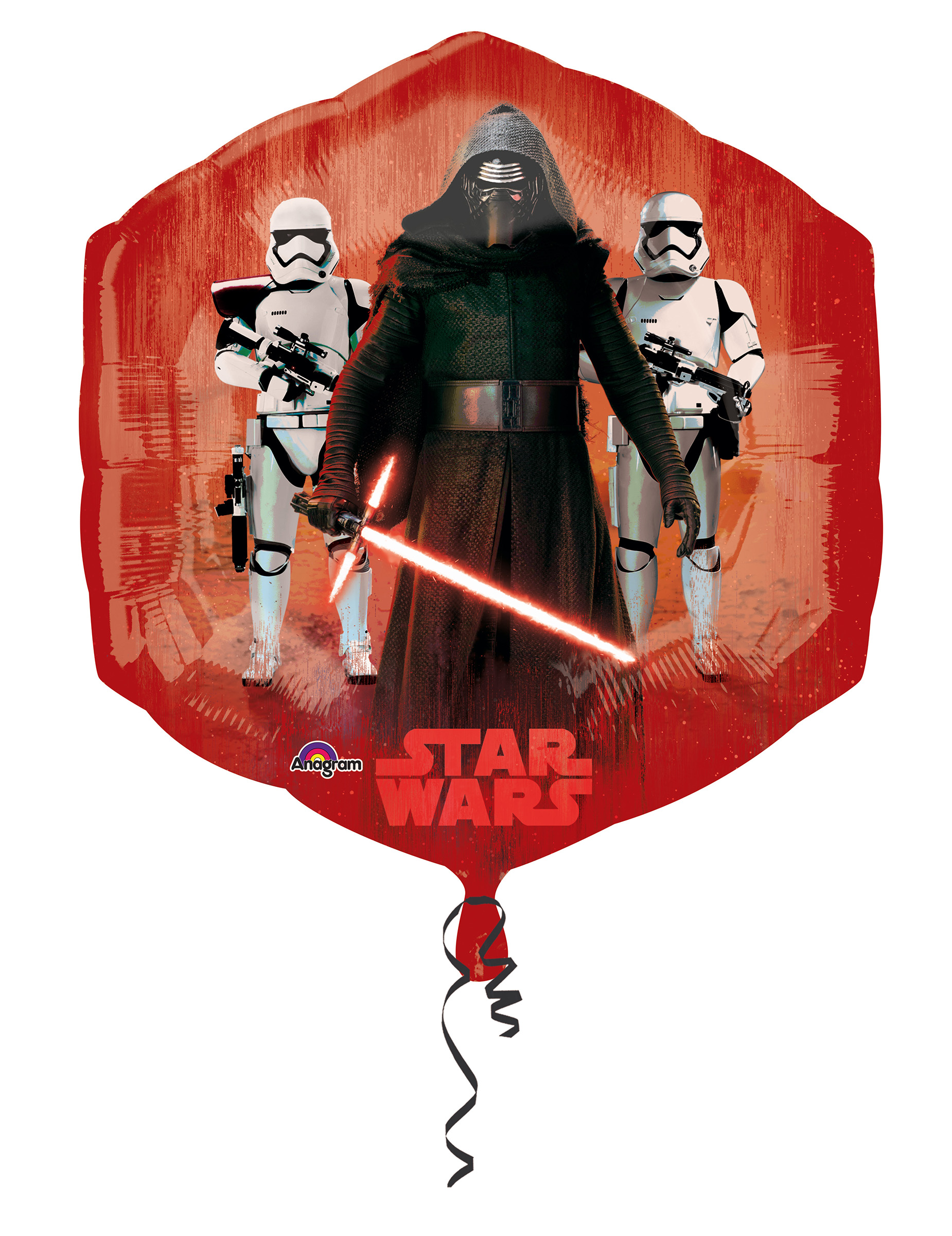 Ballon en aluminium rouge et bleu Star Wars VII 55 x 58 cm
