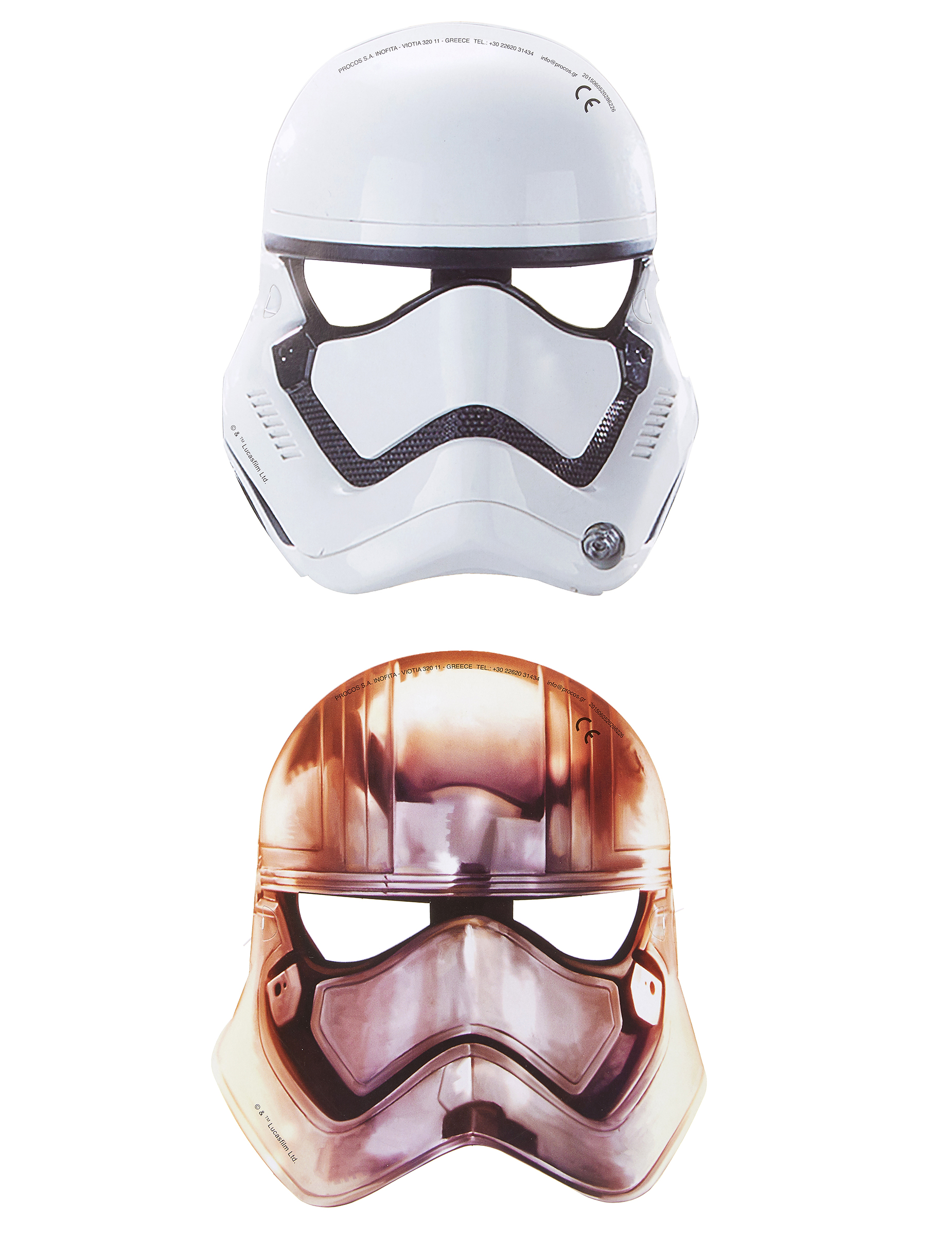 6 Masques plats en carton Star Wars VII