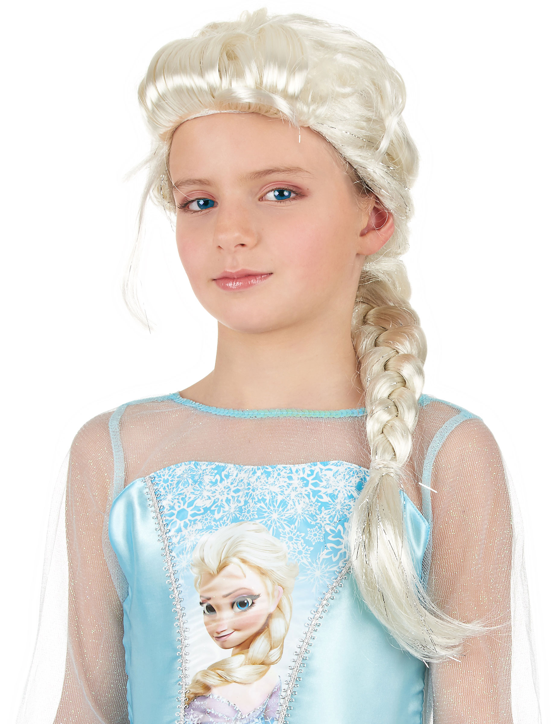 Perruque tressée blonde princesse fille