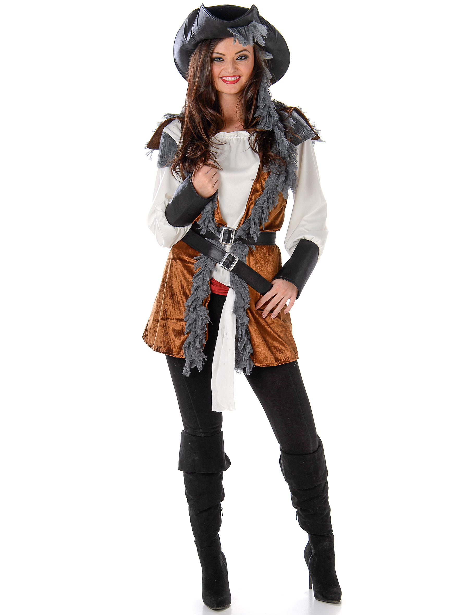 Déguisement Pirate avec gilet femme