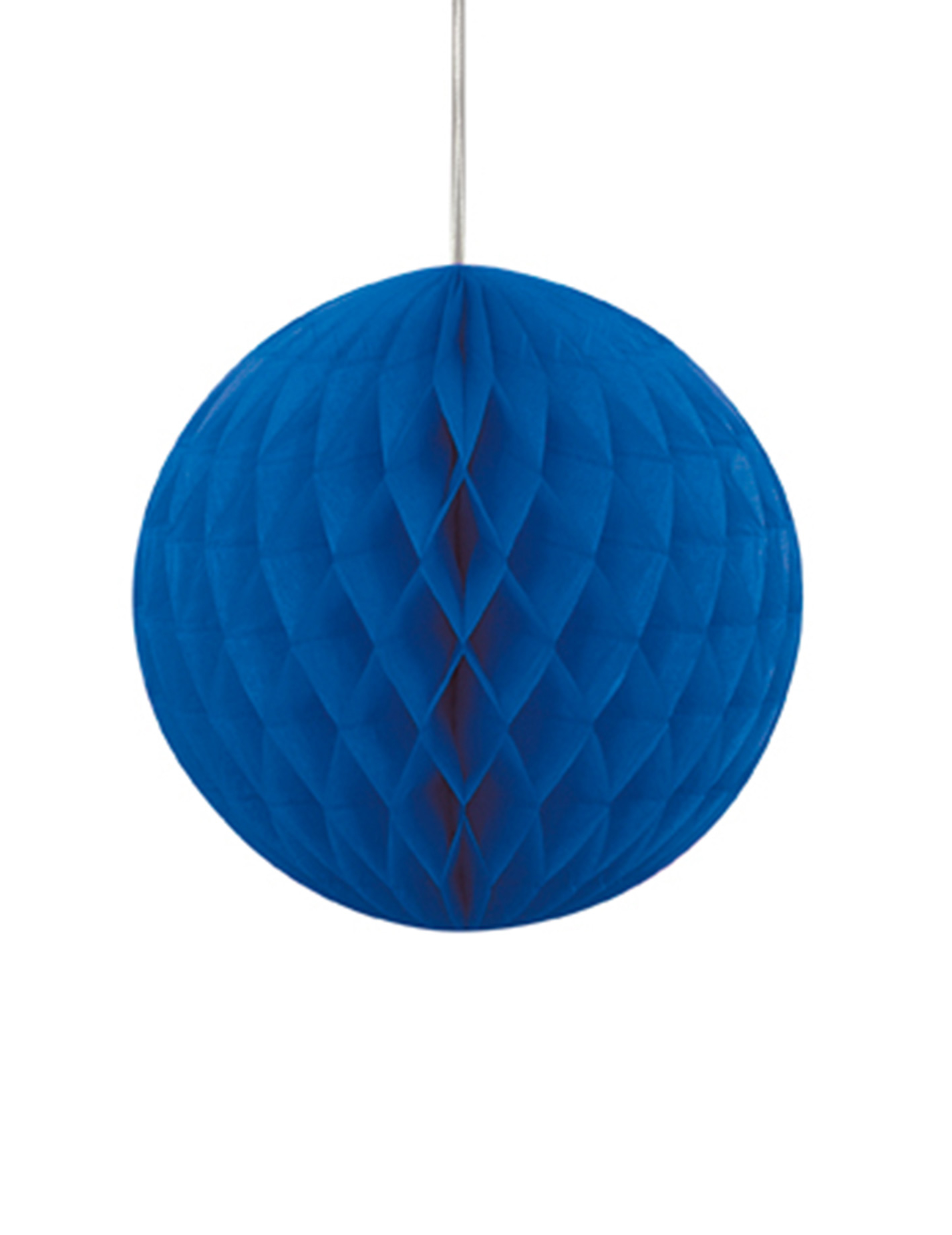 Boule papier alvéolé bleu 20 cm