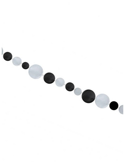 Guirlande ronds noir et argent 274 cm