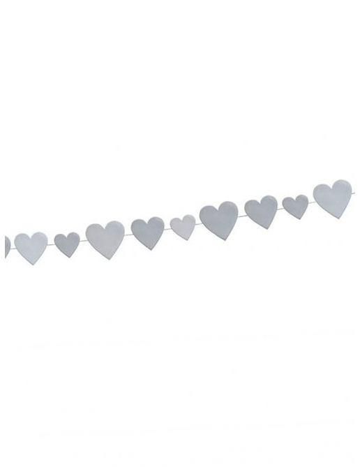Guirlande coeurs argents Saint Valentin