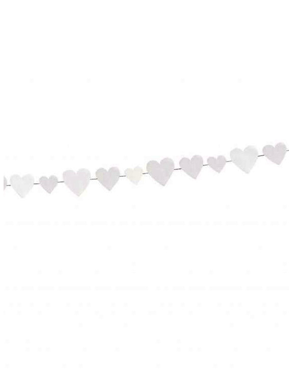 Guirlande coeurs blancs 274 cm