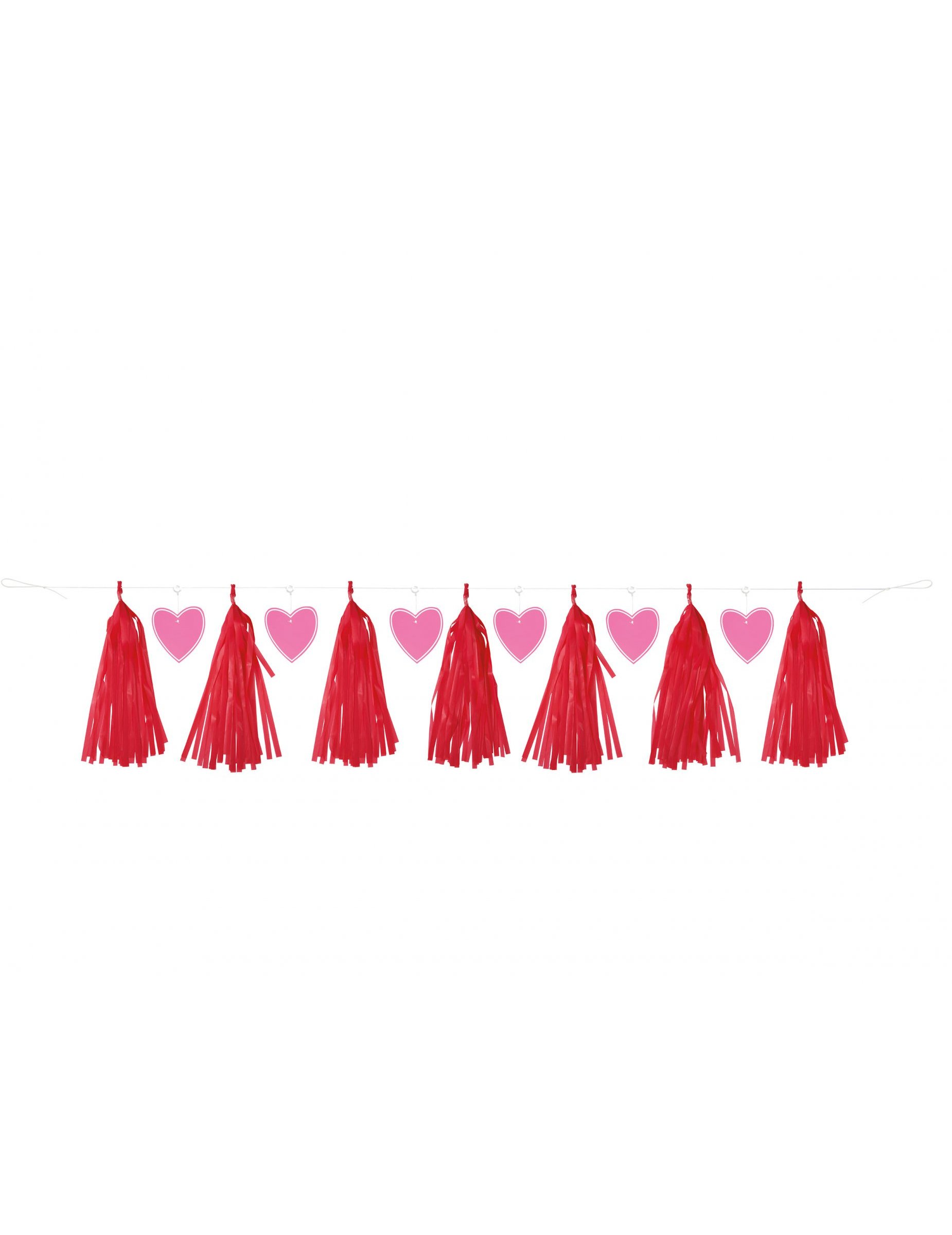 Guirlande tassel coeurs Saint Valentin 213 cm