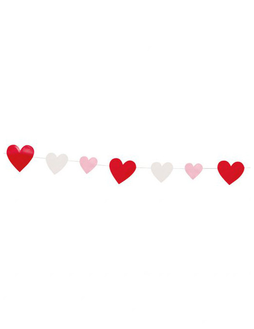 Guirlande papier coeurs Saint Valentin