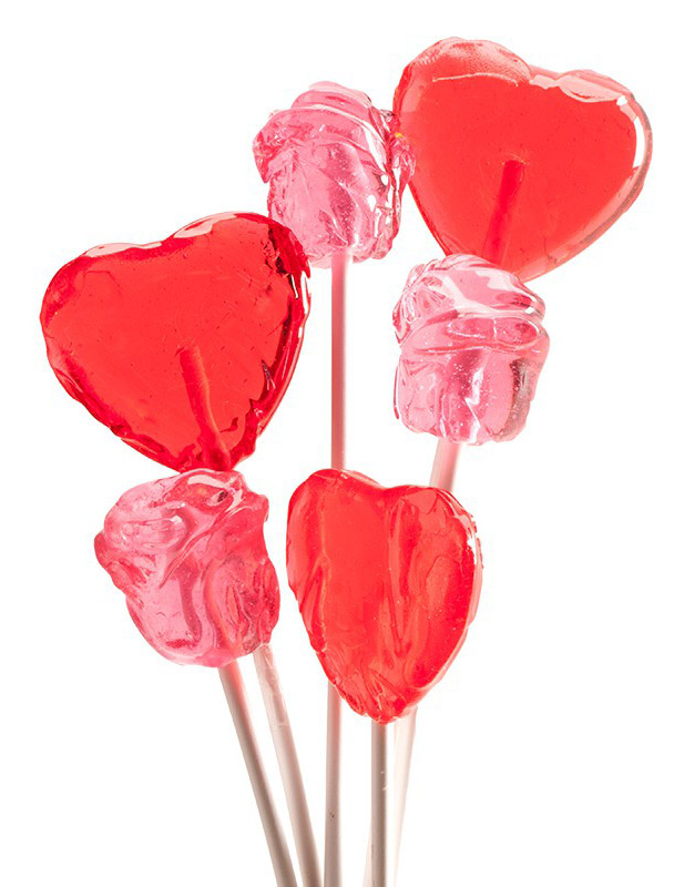Bouquet de 6 sucettes Saint Valentin