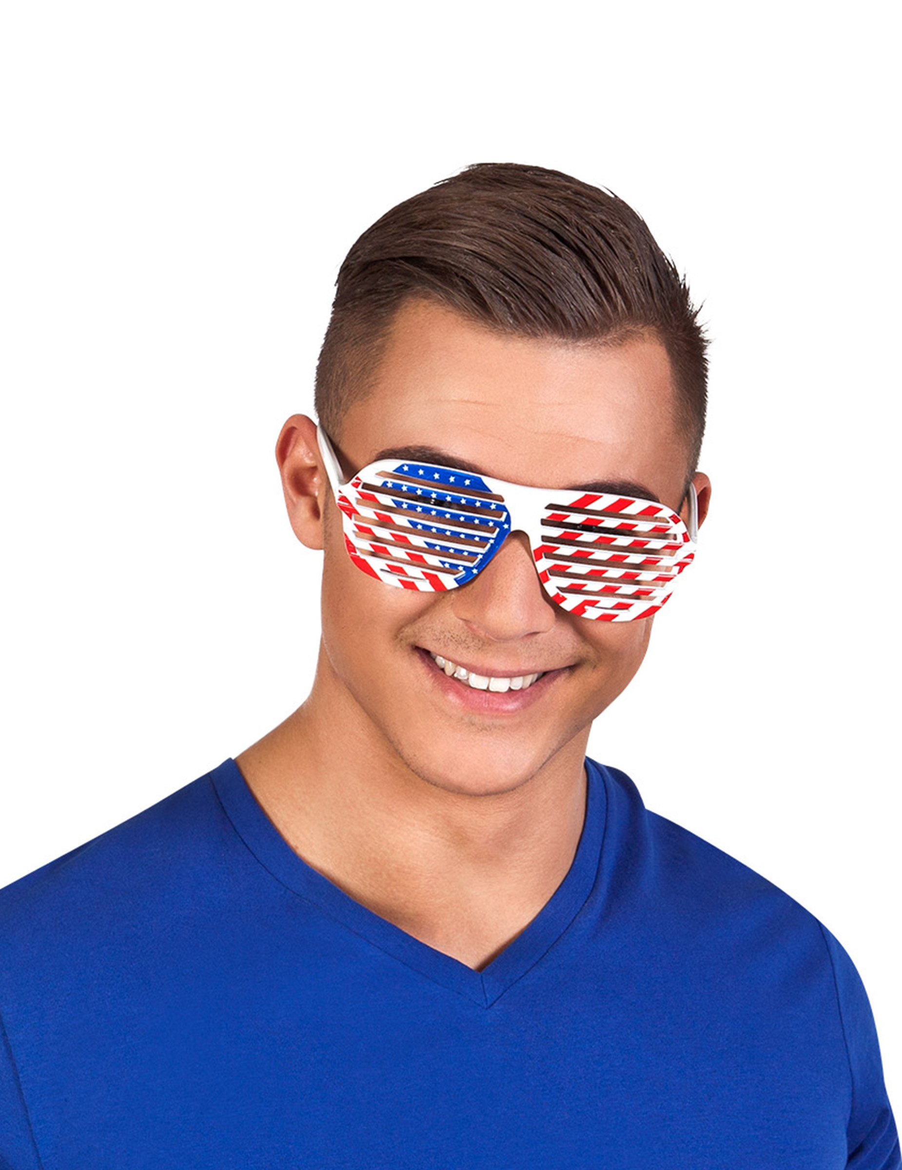 Lunettes blanches drapeau USA adulte