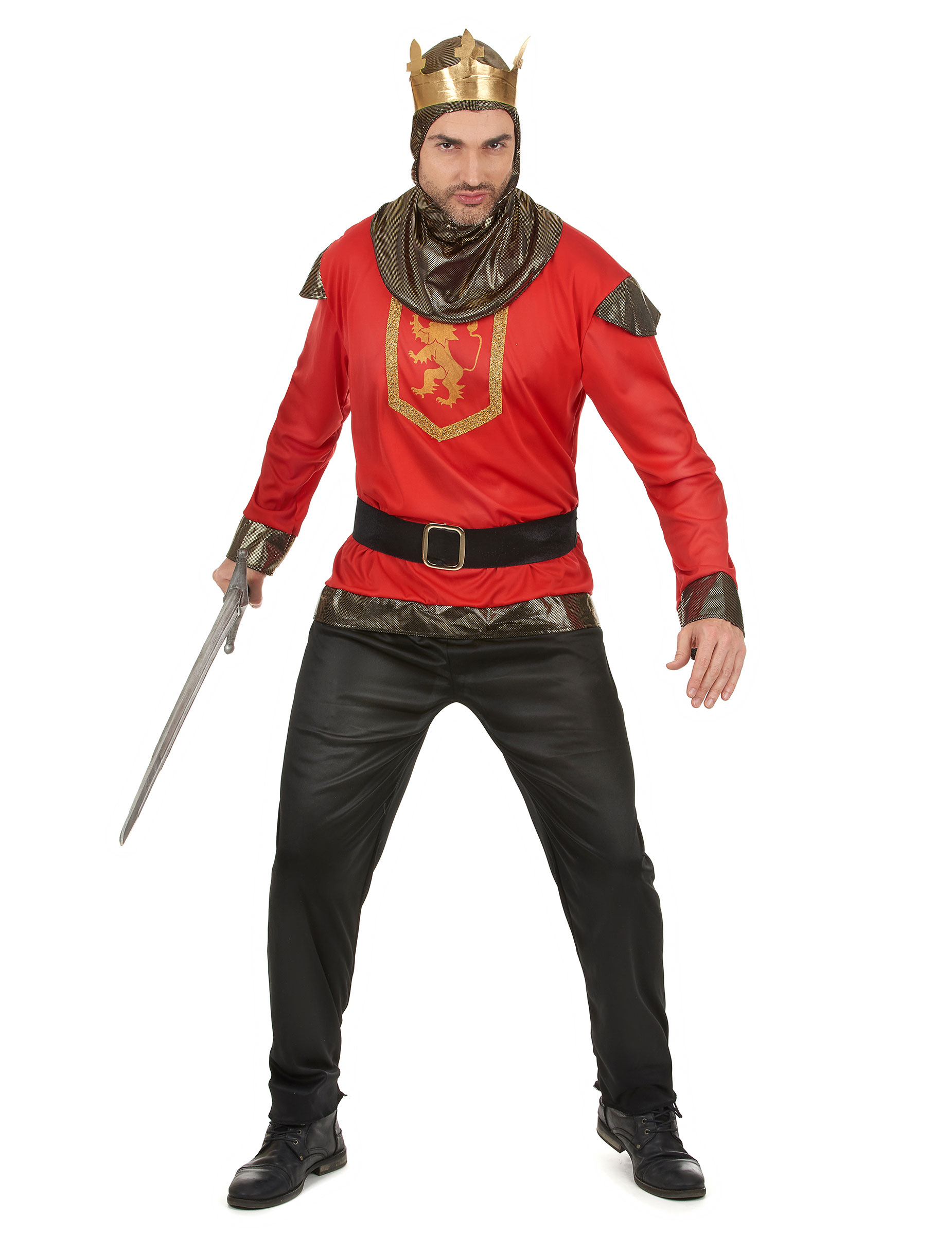 Déguisement roi chevalier rouge homme