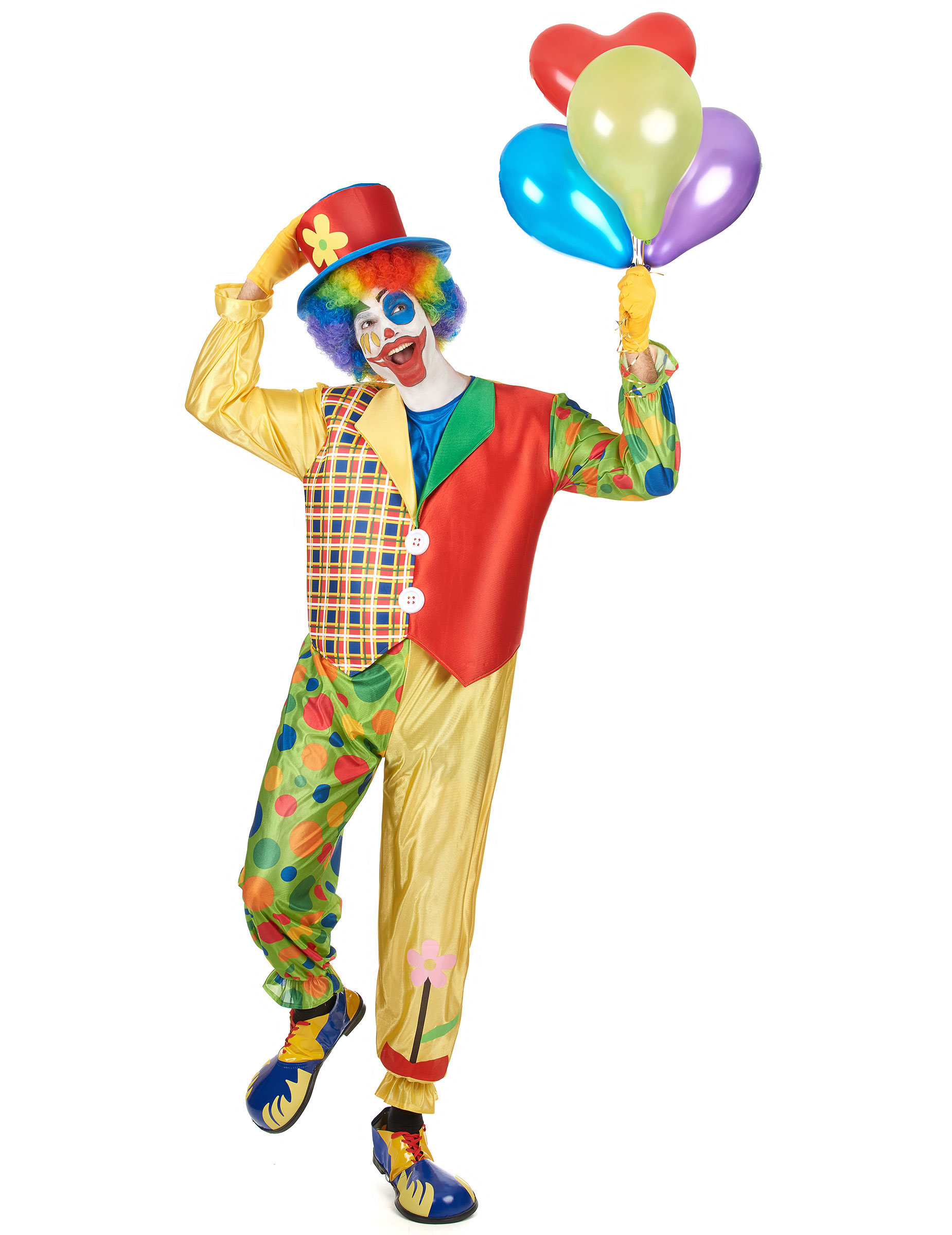 Déguisement clown bariolé homme