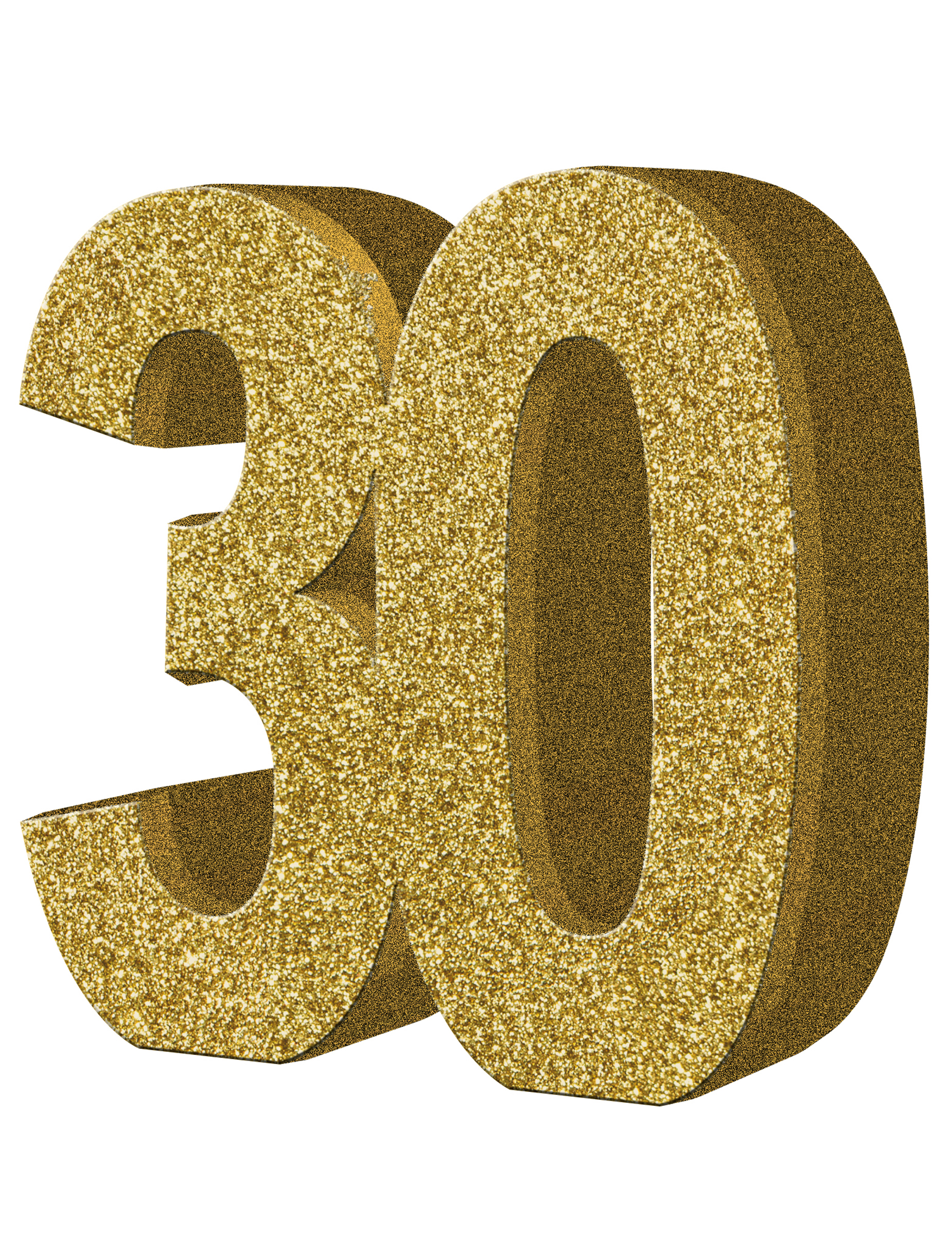 Décoration de table 30 ans dorée 20 x 20 cm