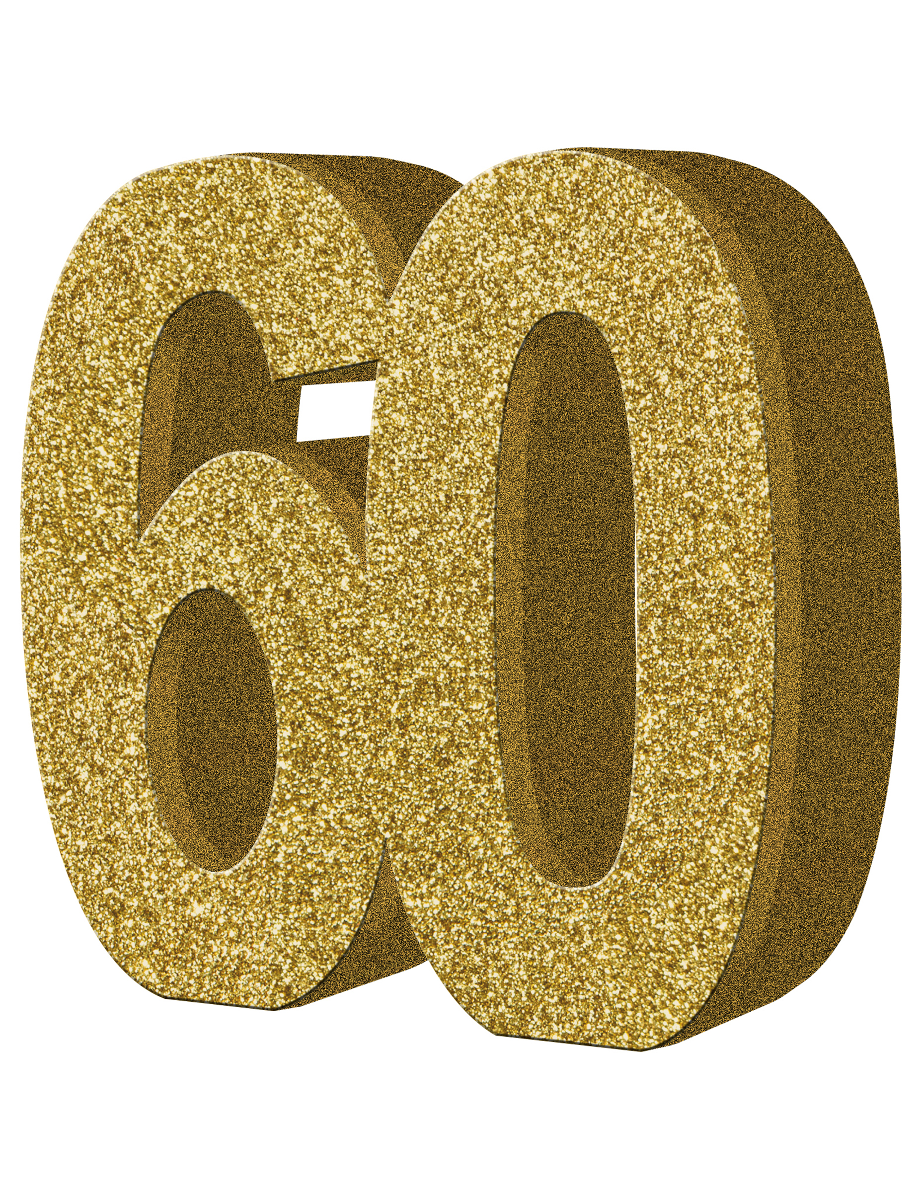 Décoration de table 60 ans dorée 20 x 20 cm