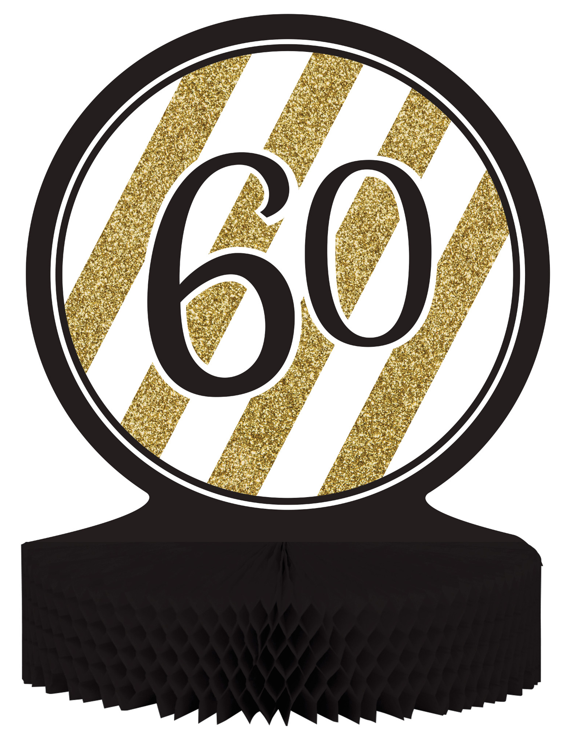 Centre de table 60 ans Noir et Or