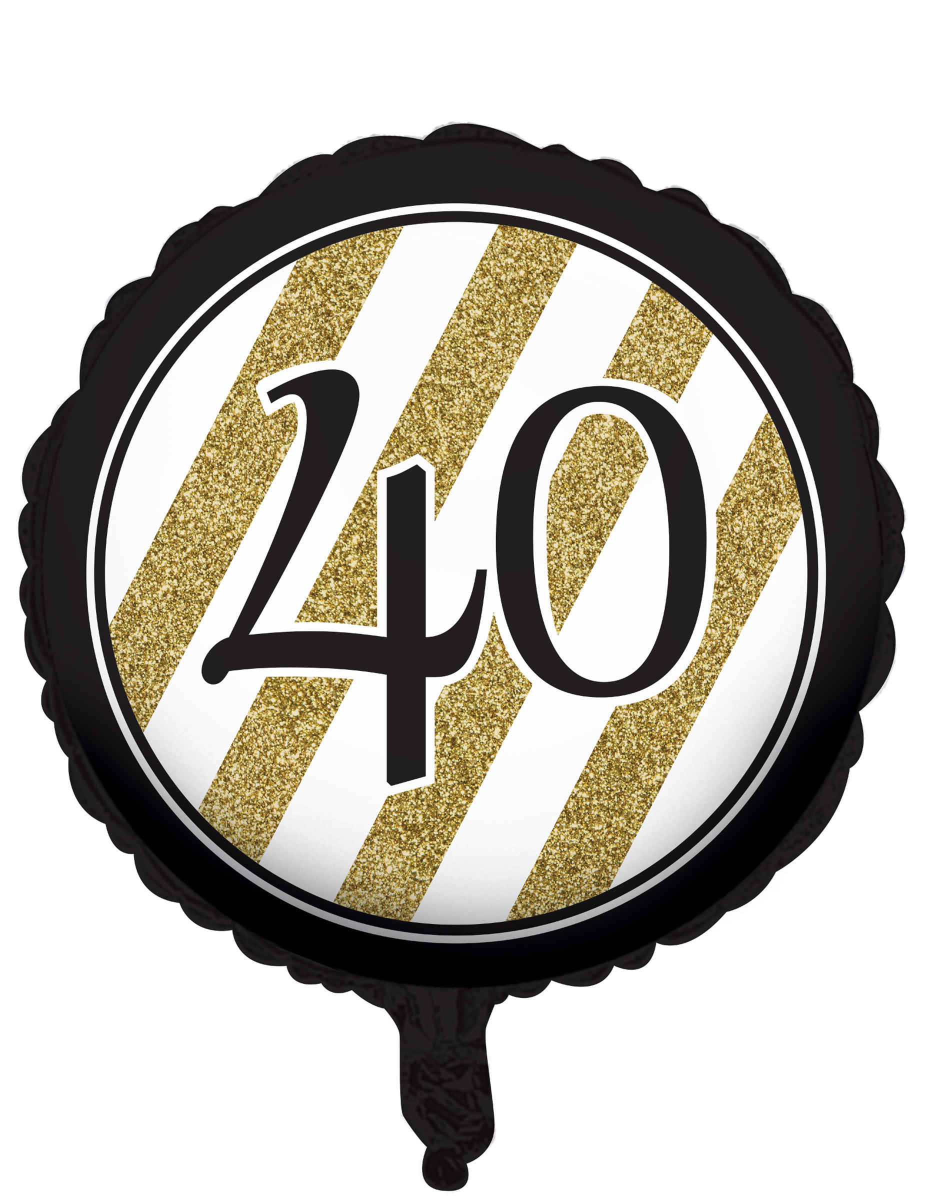 Ballon aluminium 40 ans noir et doré 46 cm