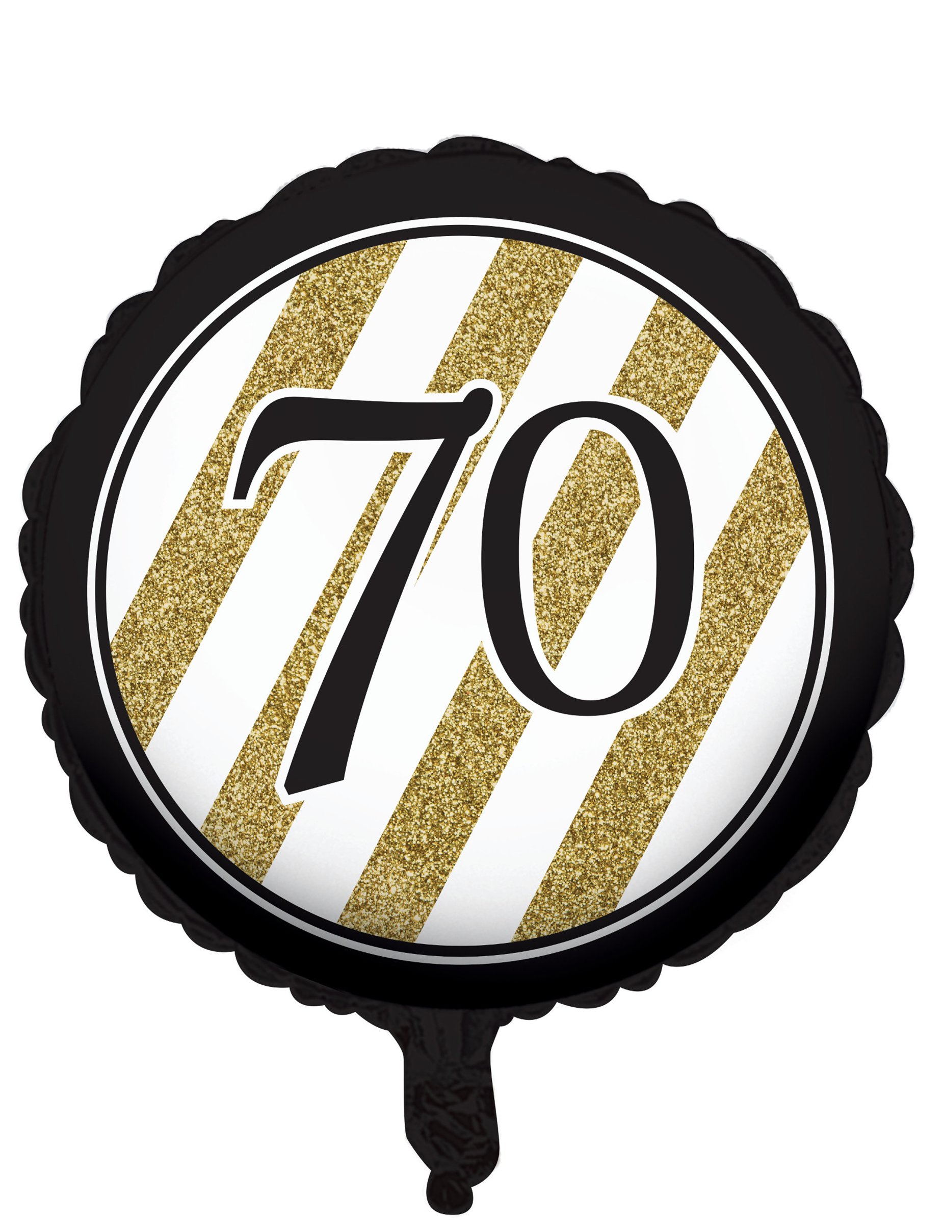 Ballon aluminium Noir et or 70 ans 46cm
