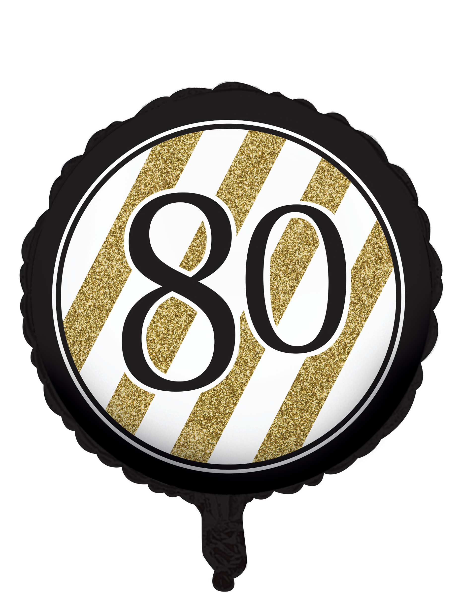 Ballon aluminium Noir et or 80 ans 46 cm