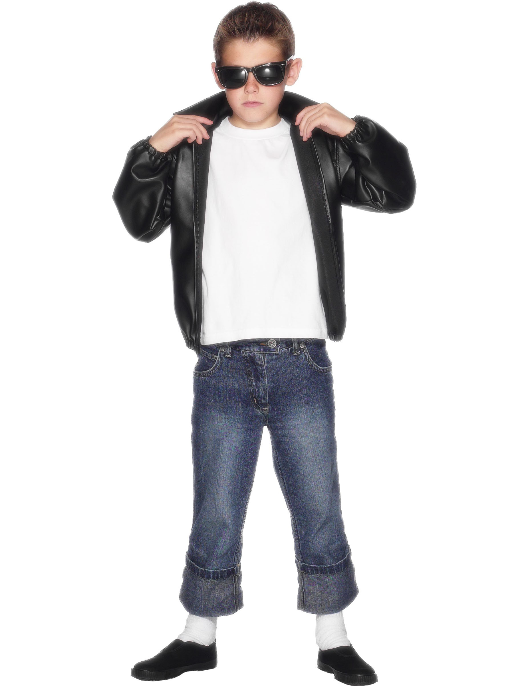 Veste noire Grease garçon