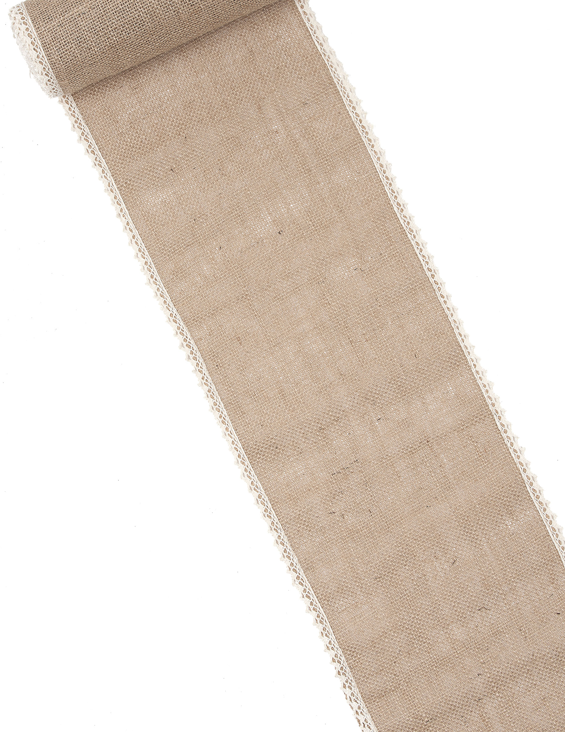 Chemin de table en jute et dentelle 20 cm x 5 m