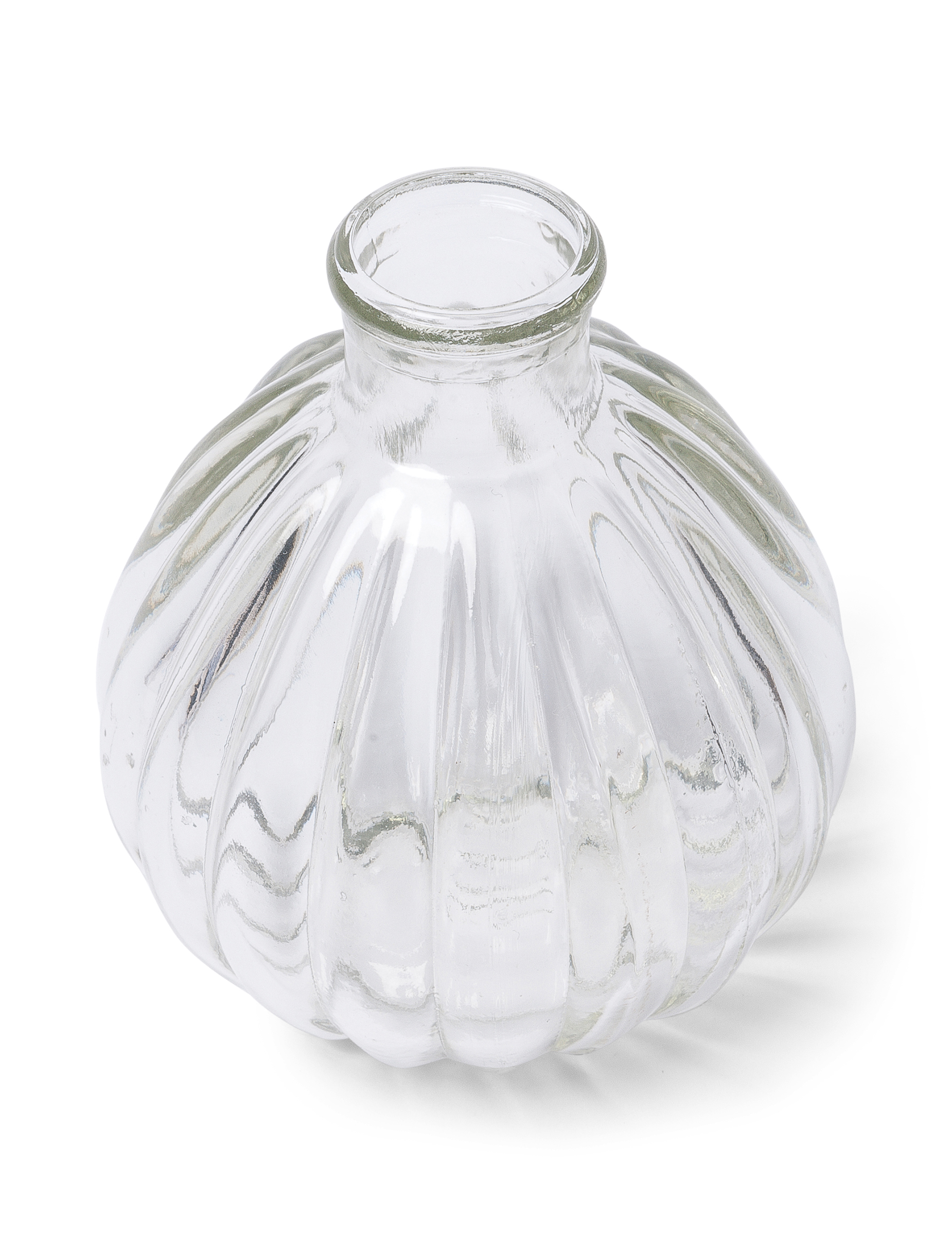 Mini vase en verre ondulé rétro 10 cm