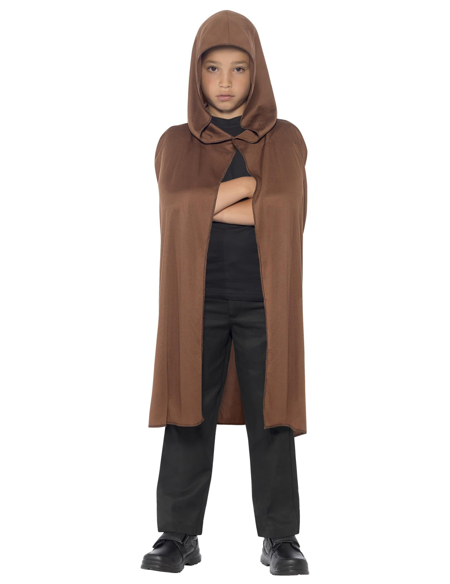 Cape marron à capuche enfant