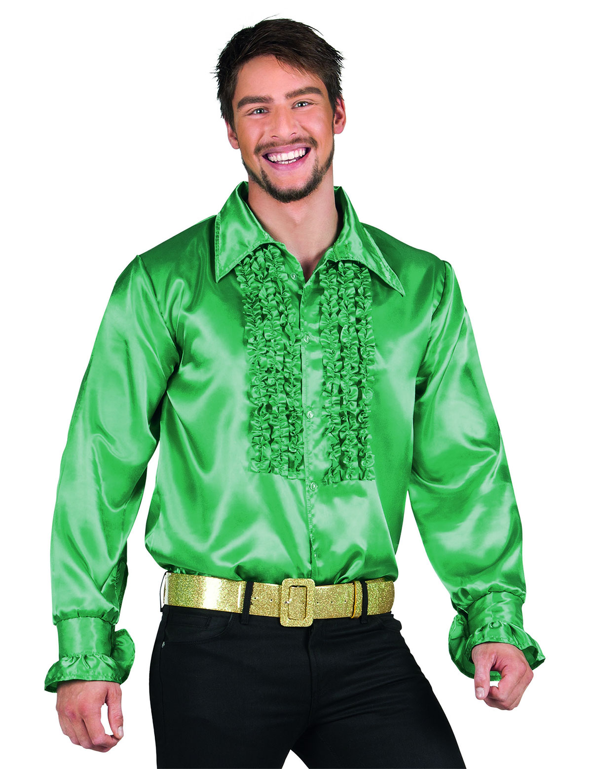 Chemise disco vert foncé homme