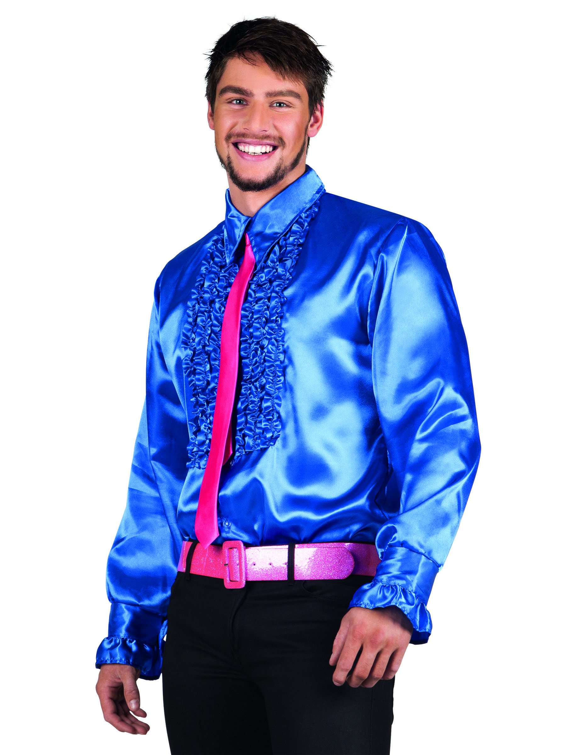 Chemise disco bleu homme