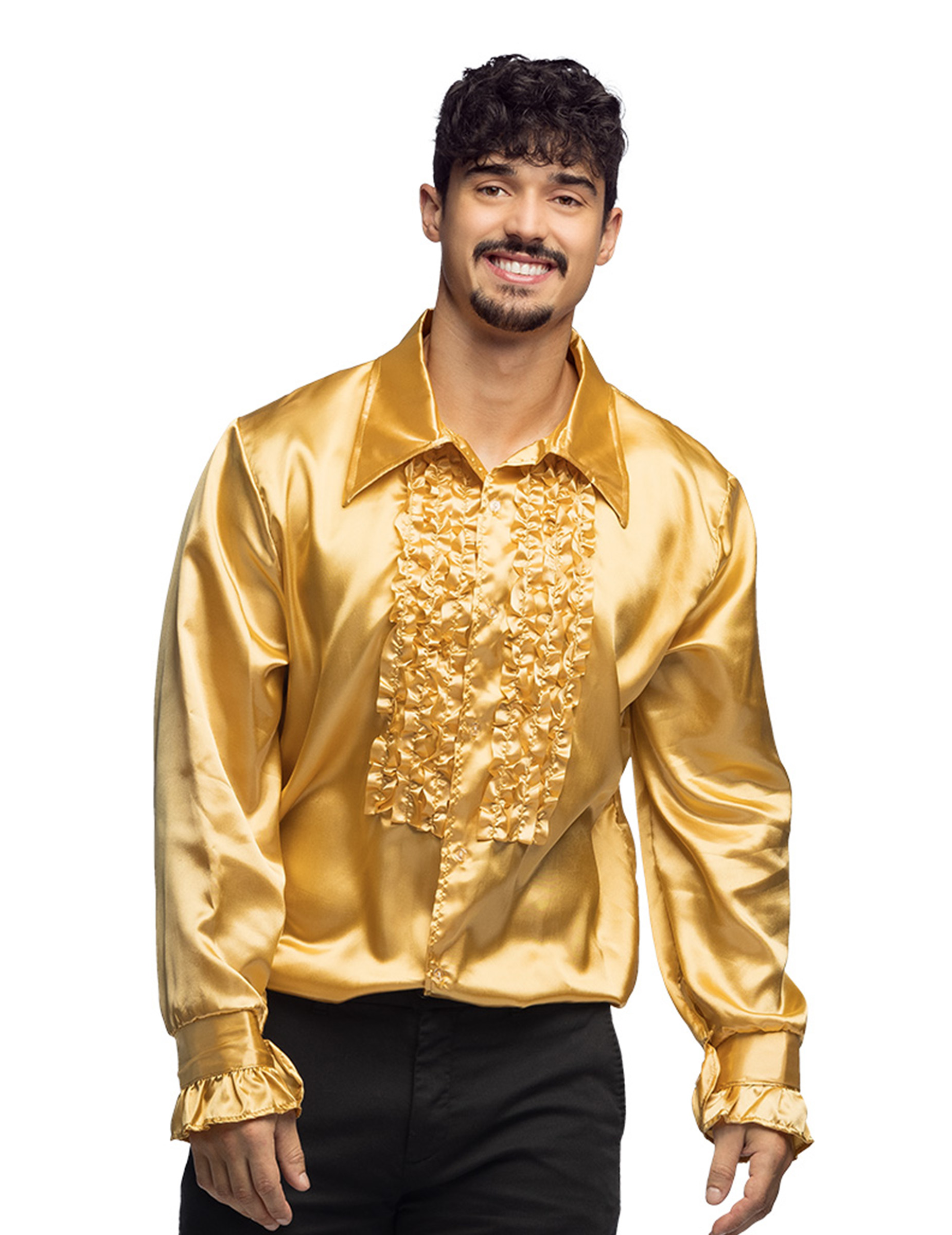 Chemise disco dorée homme