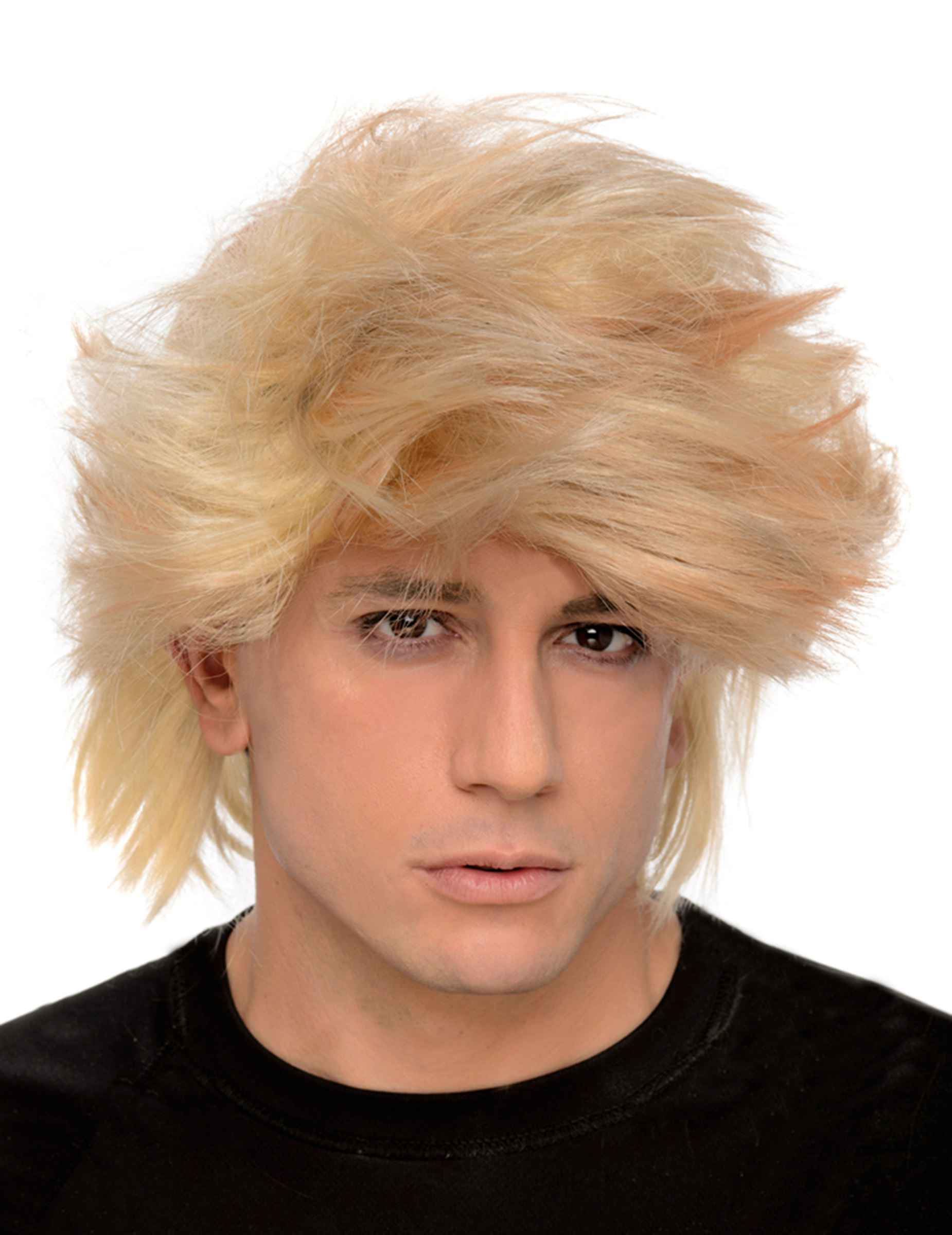 Perruque blonde homme décoiffée