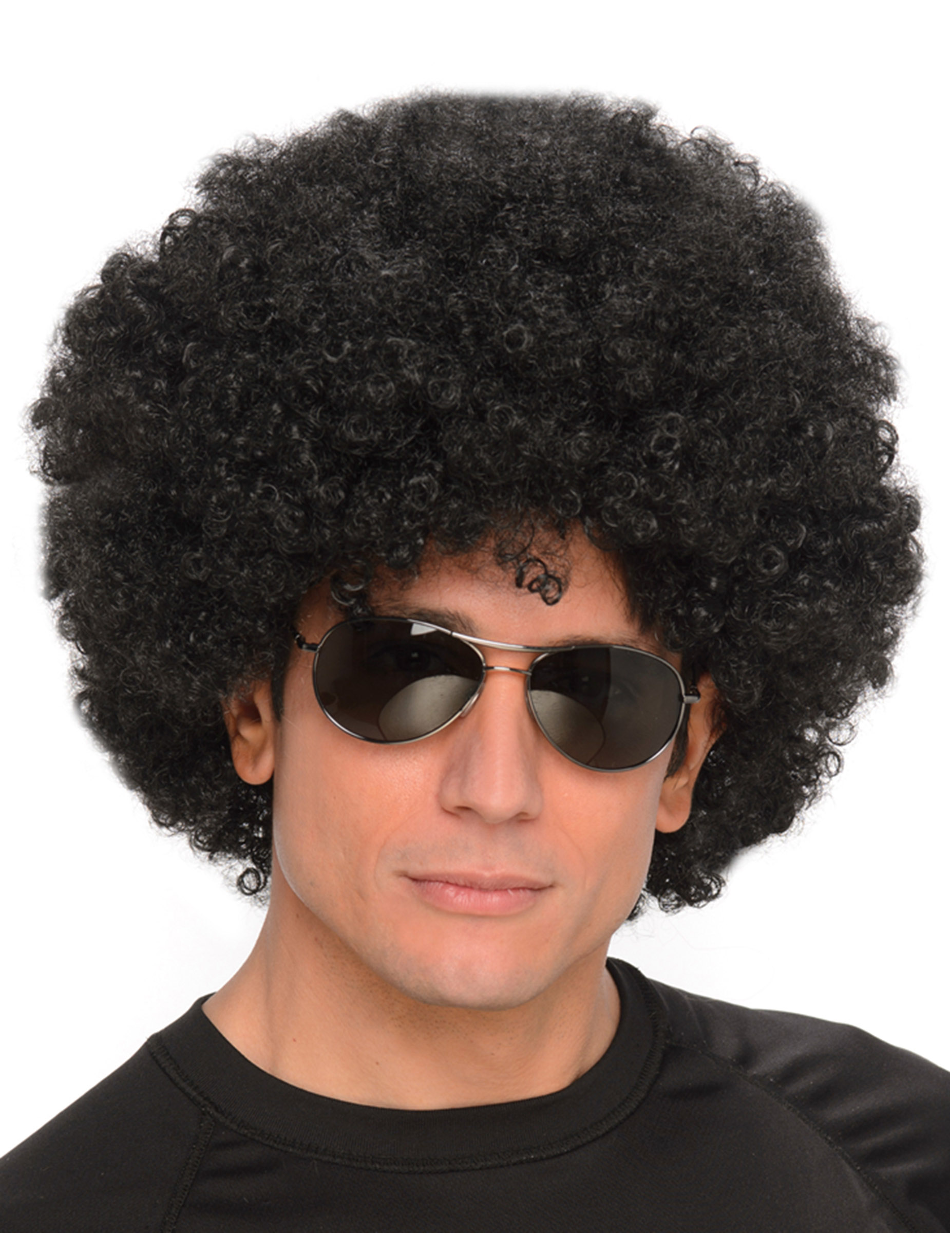 Perruque afro disco noire adulte