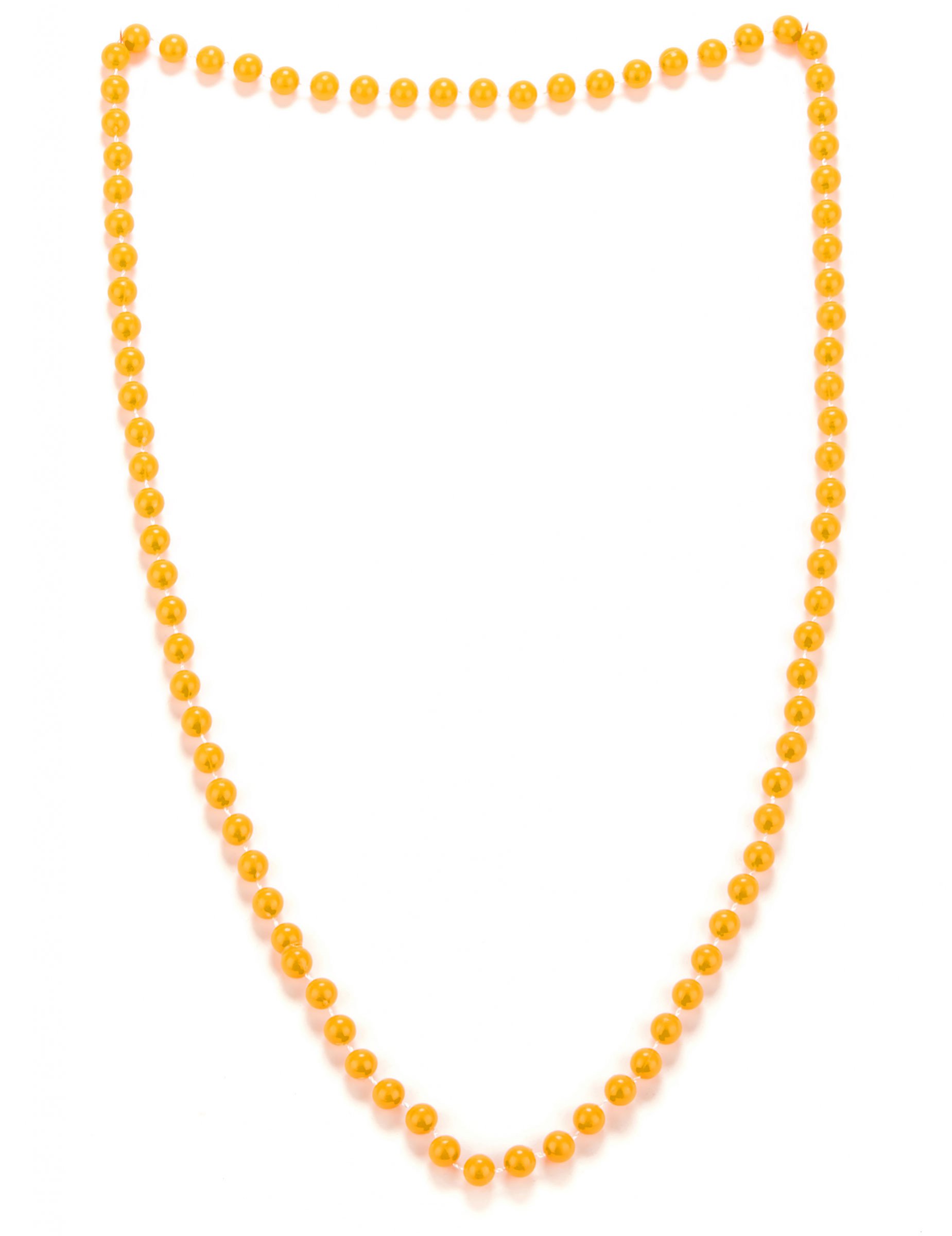 Collier perles orange adulte