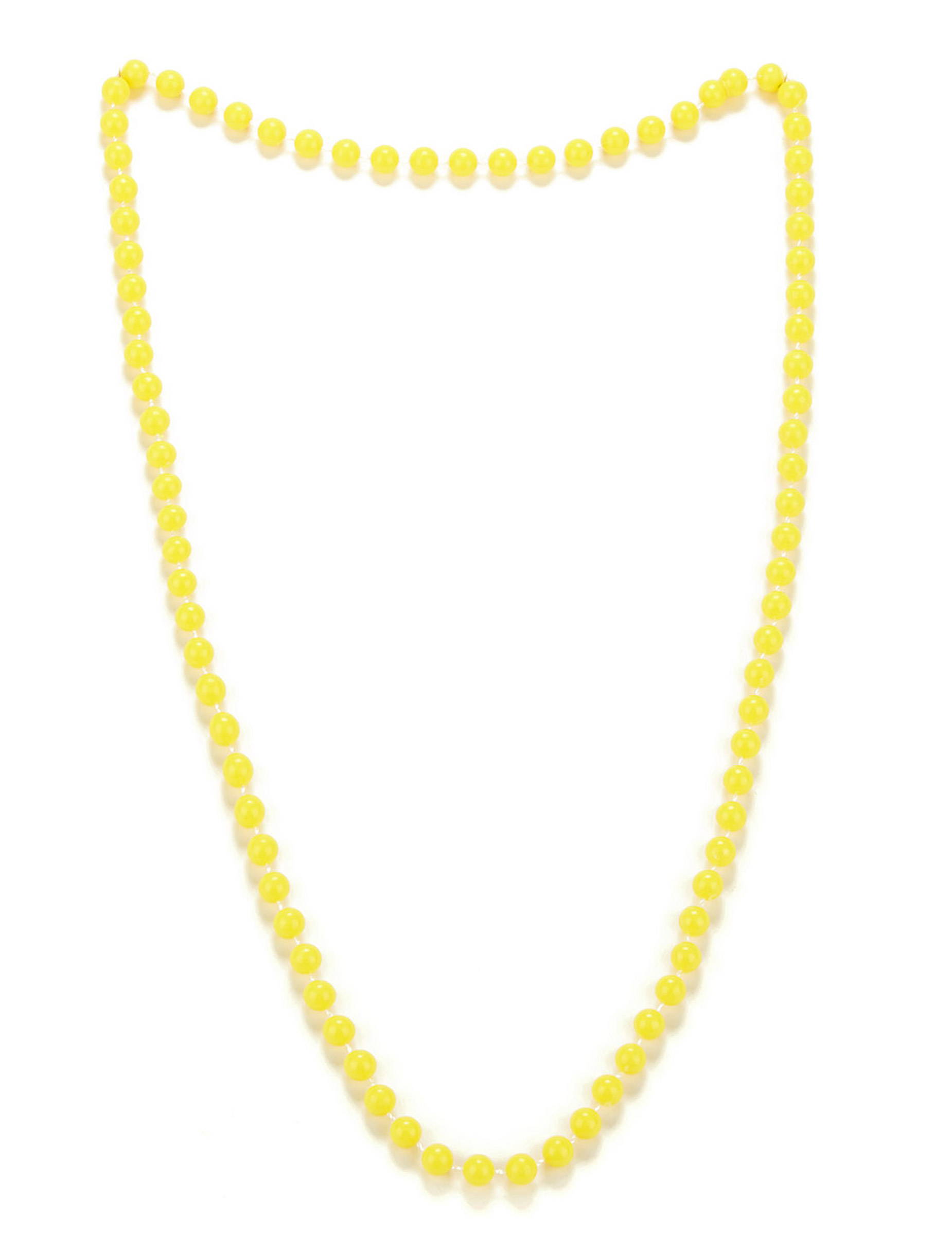 Collier perles jaune adulte