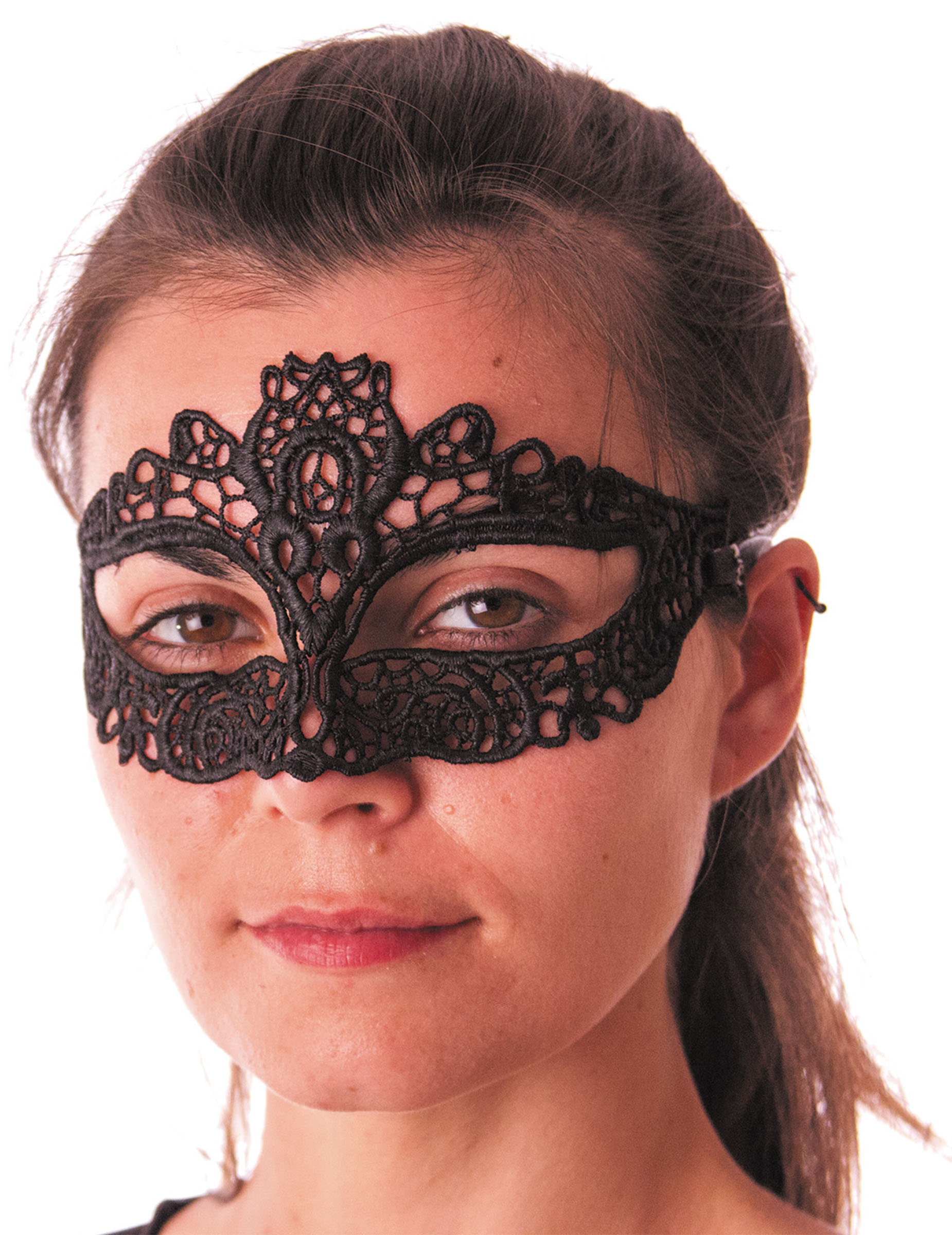 Loup tissu dentelle noir adulte
