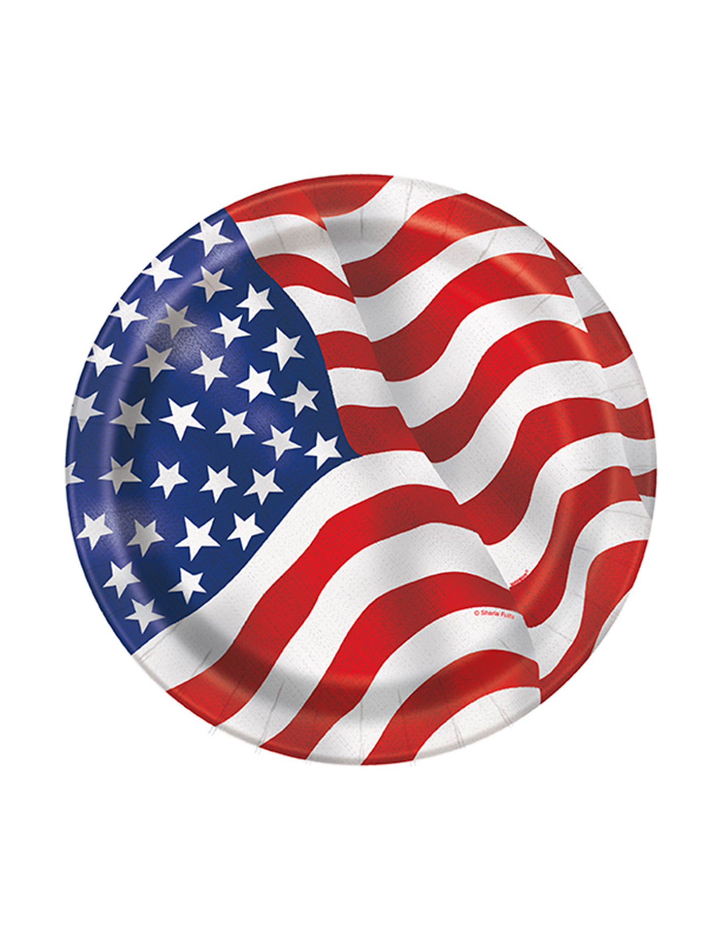 8 Petites assiettes en carton drapeau USA 17 cm