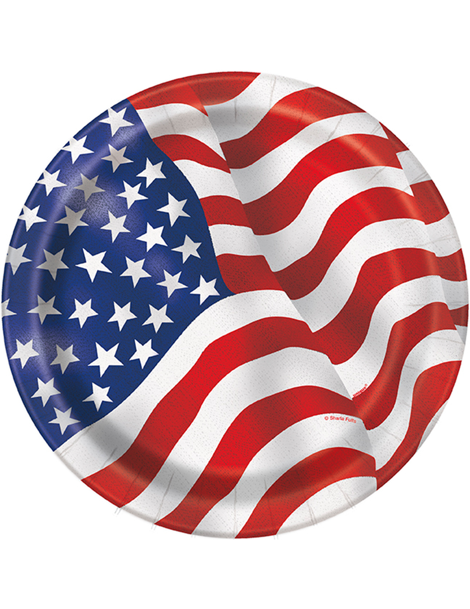 8 Assiettes en carton drapeau USA 22 cm