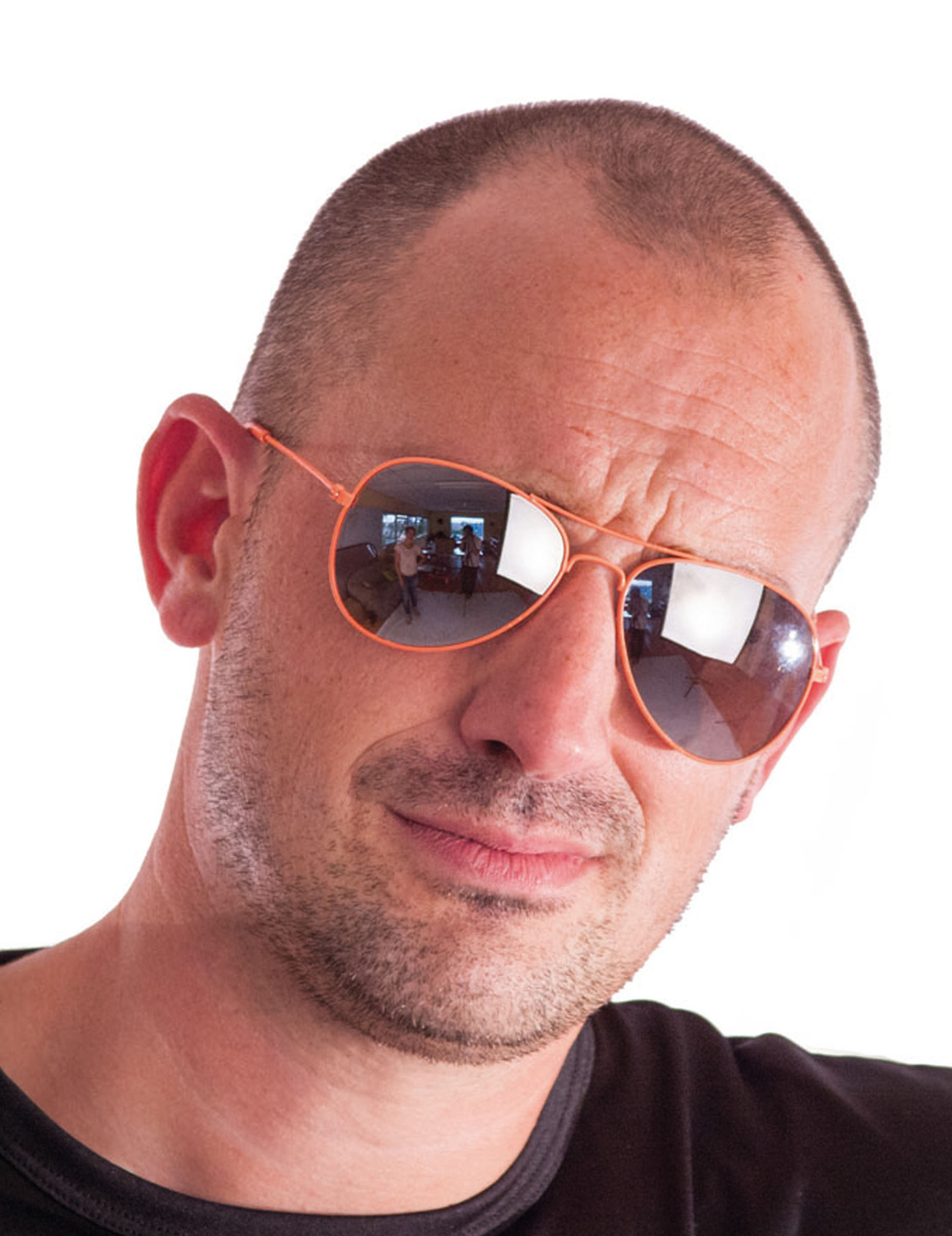 Lunettes aviateur orange fluo adulte