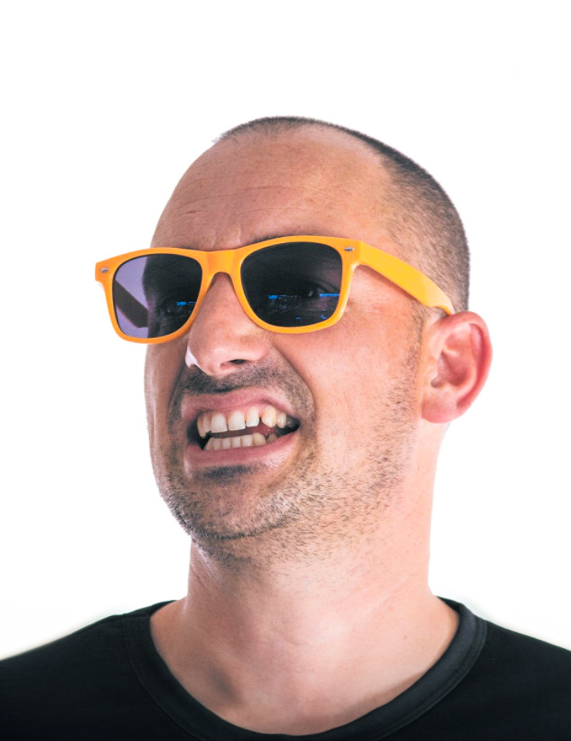 Lunettes blues fluo orange adulte
